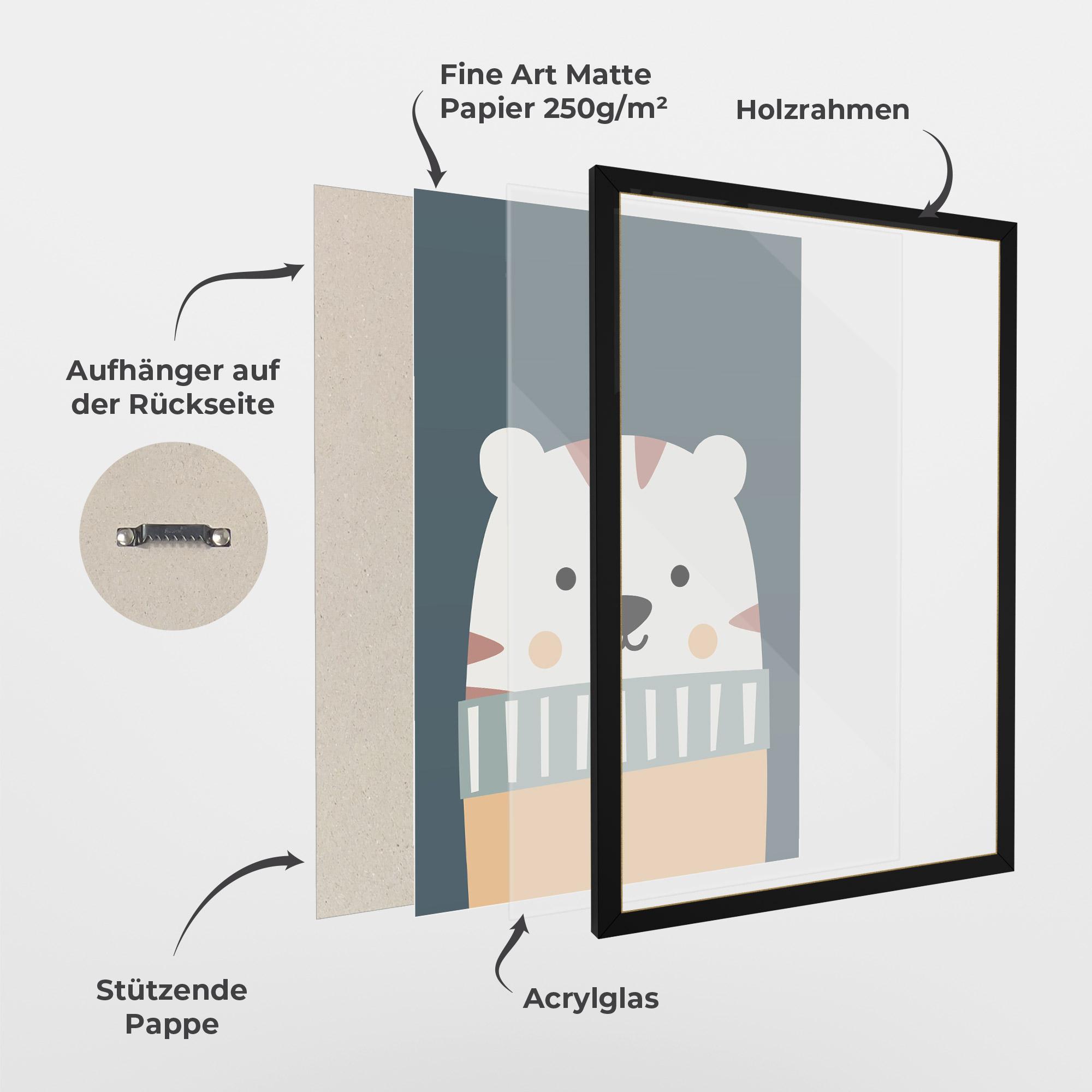 Gerahmte Poster Cute White Tiger mockup 1