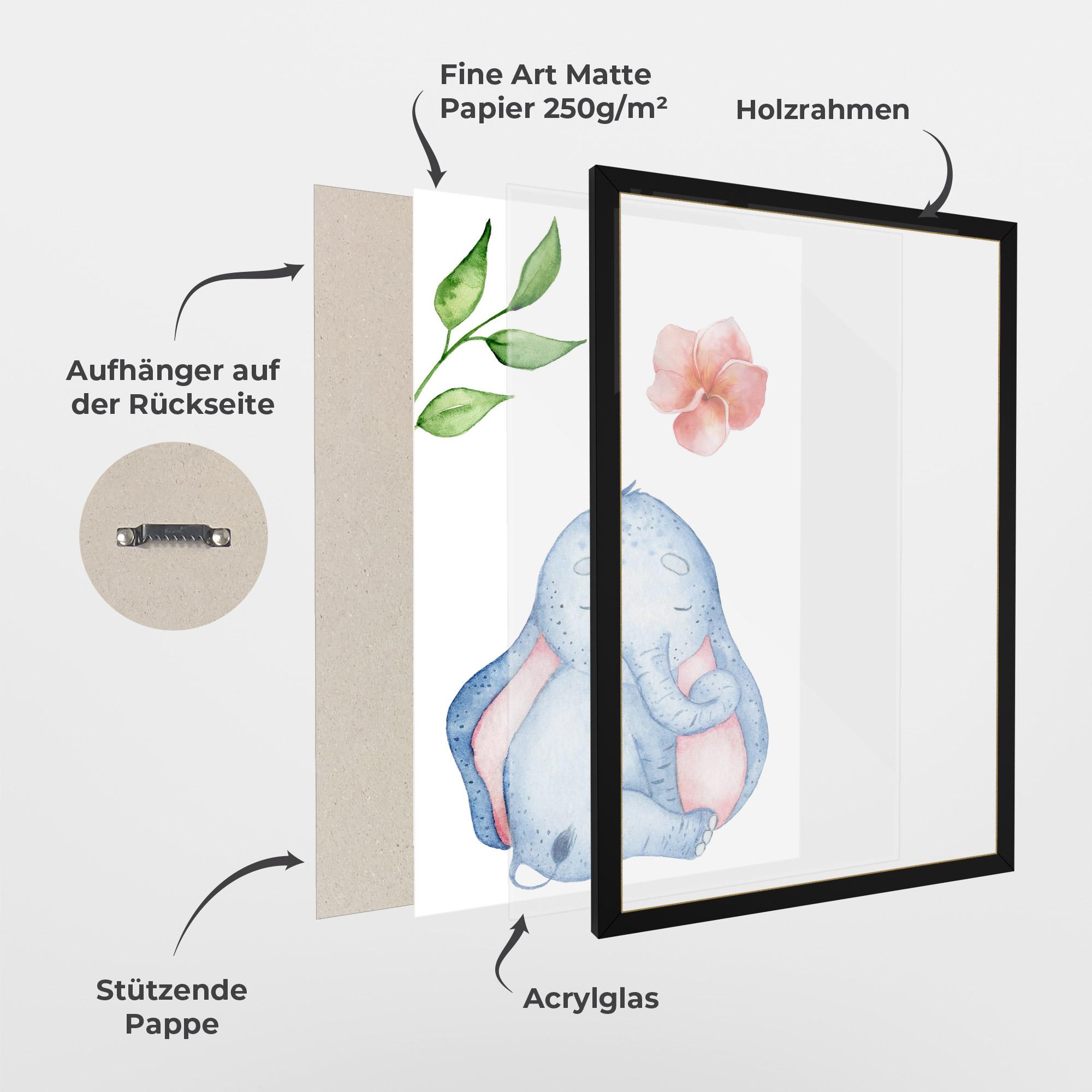 Gerahmte Poster Elefant Somnoros mockup 1