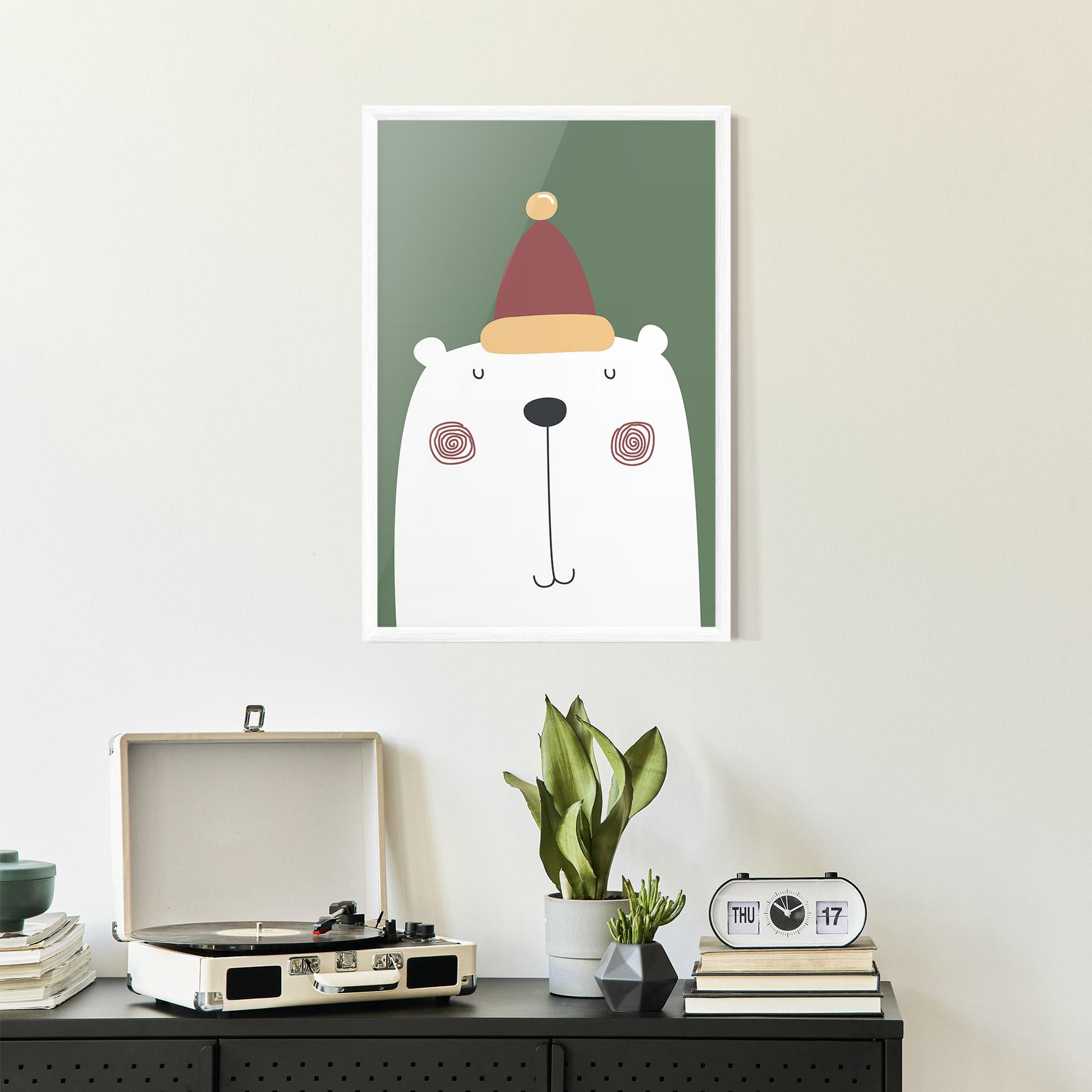 Gerahmte Poster Cute Icebear Drawing mockup 2