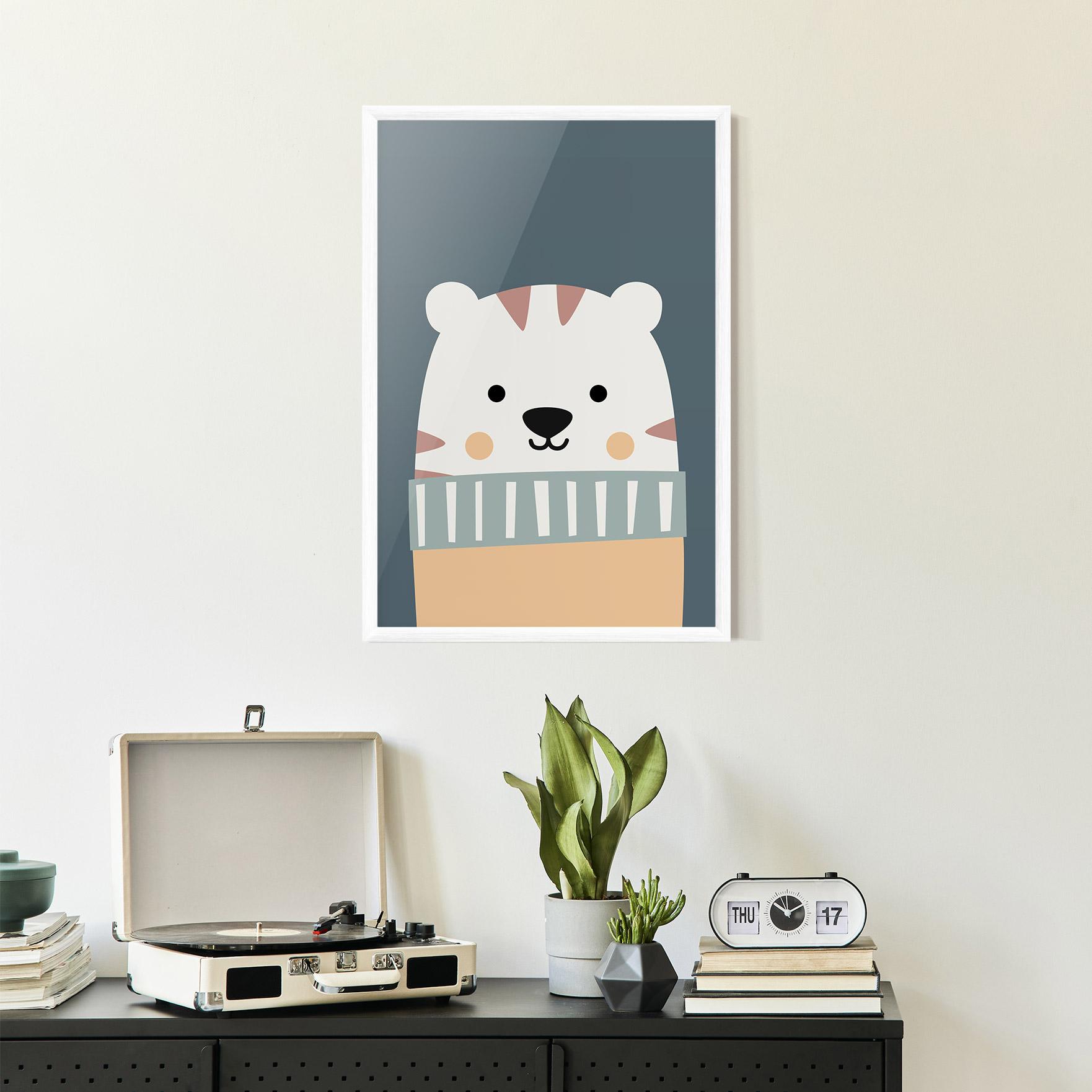 Gerahmte Poster Cute White Tiger mockup 2
