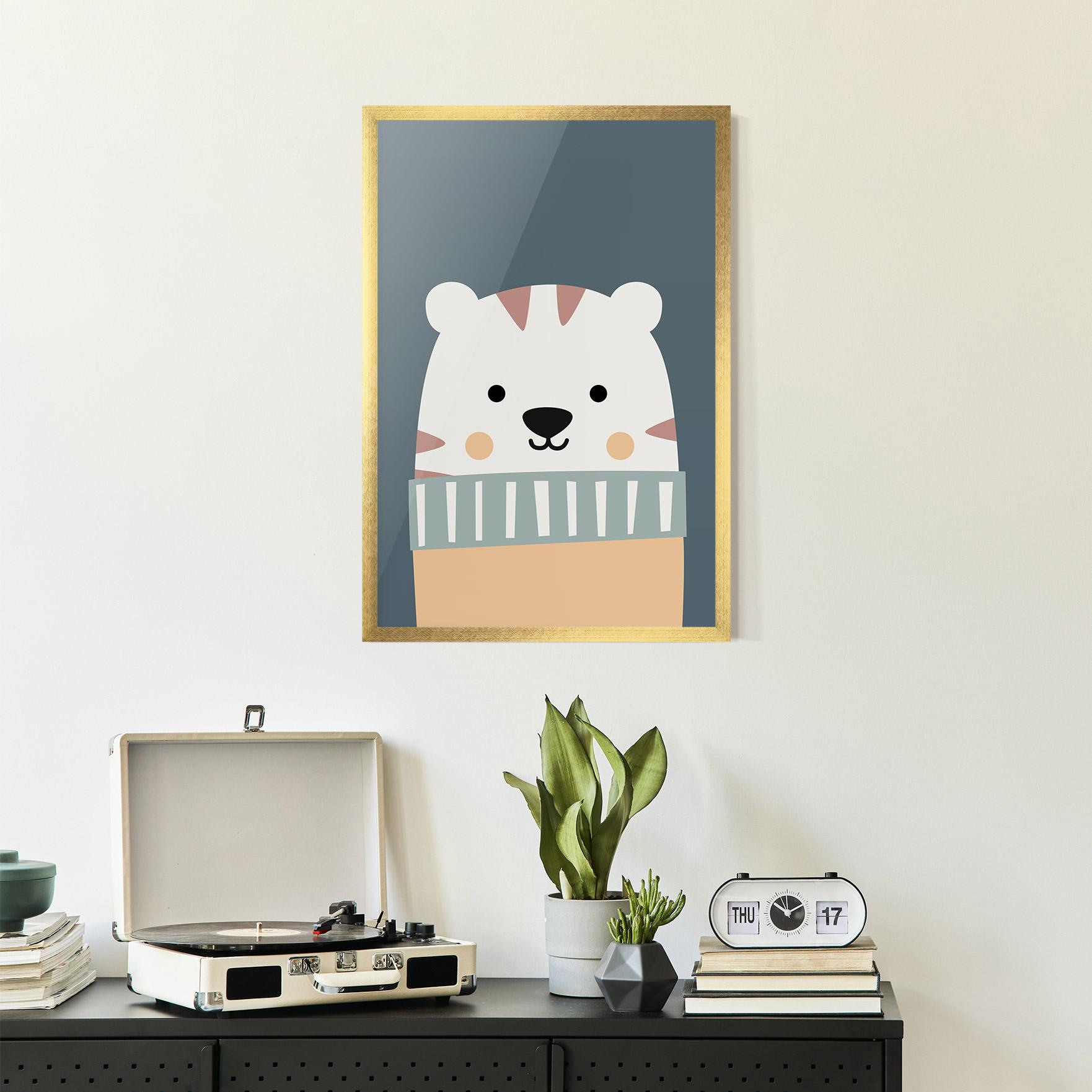 Gerahmte Poster Cute White Tiger mockup 2