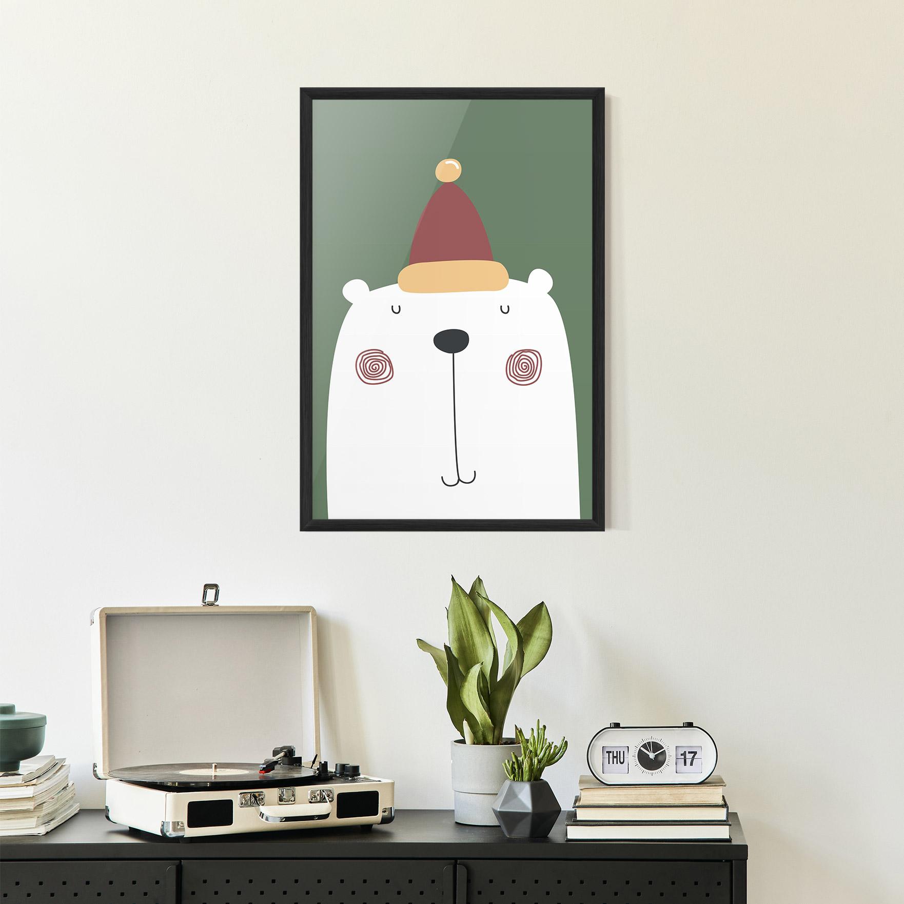 Gerahmte Poster Cute Icebear Drawing mockup 2