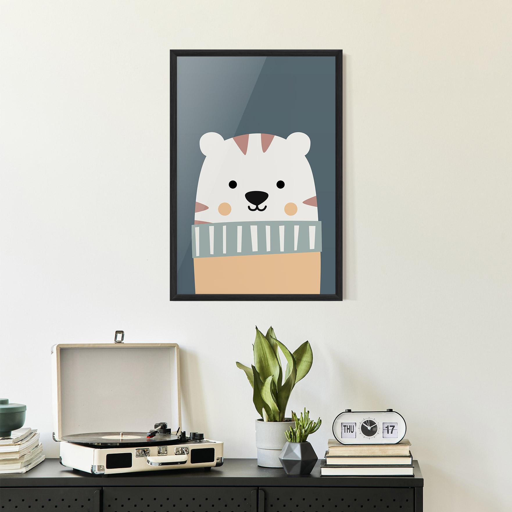 Gerahmte Poster Cute White Tiger mockup 2