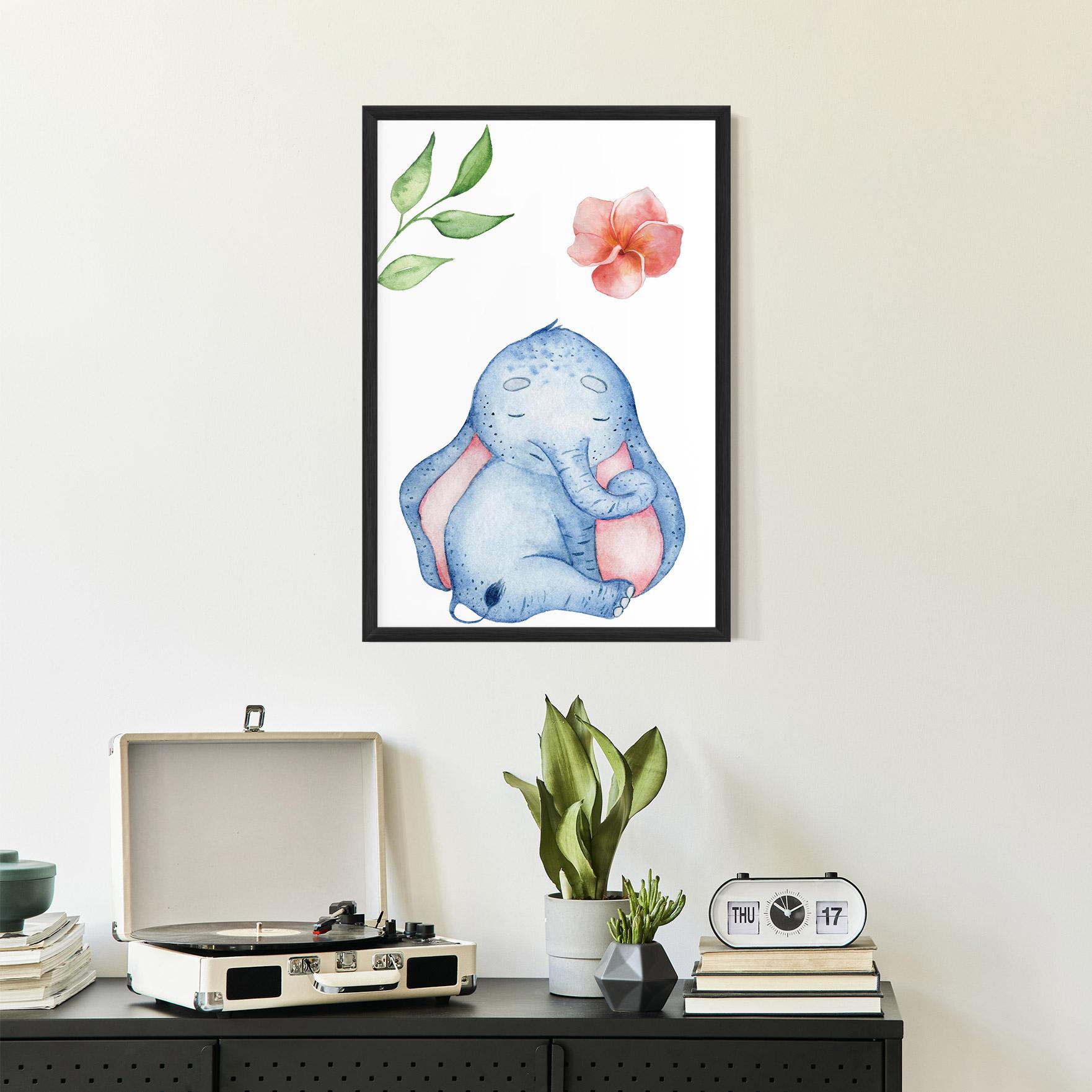 Gerahmte Poster Elefant Somnoros mockup 2