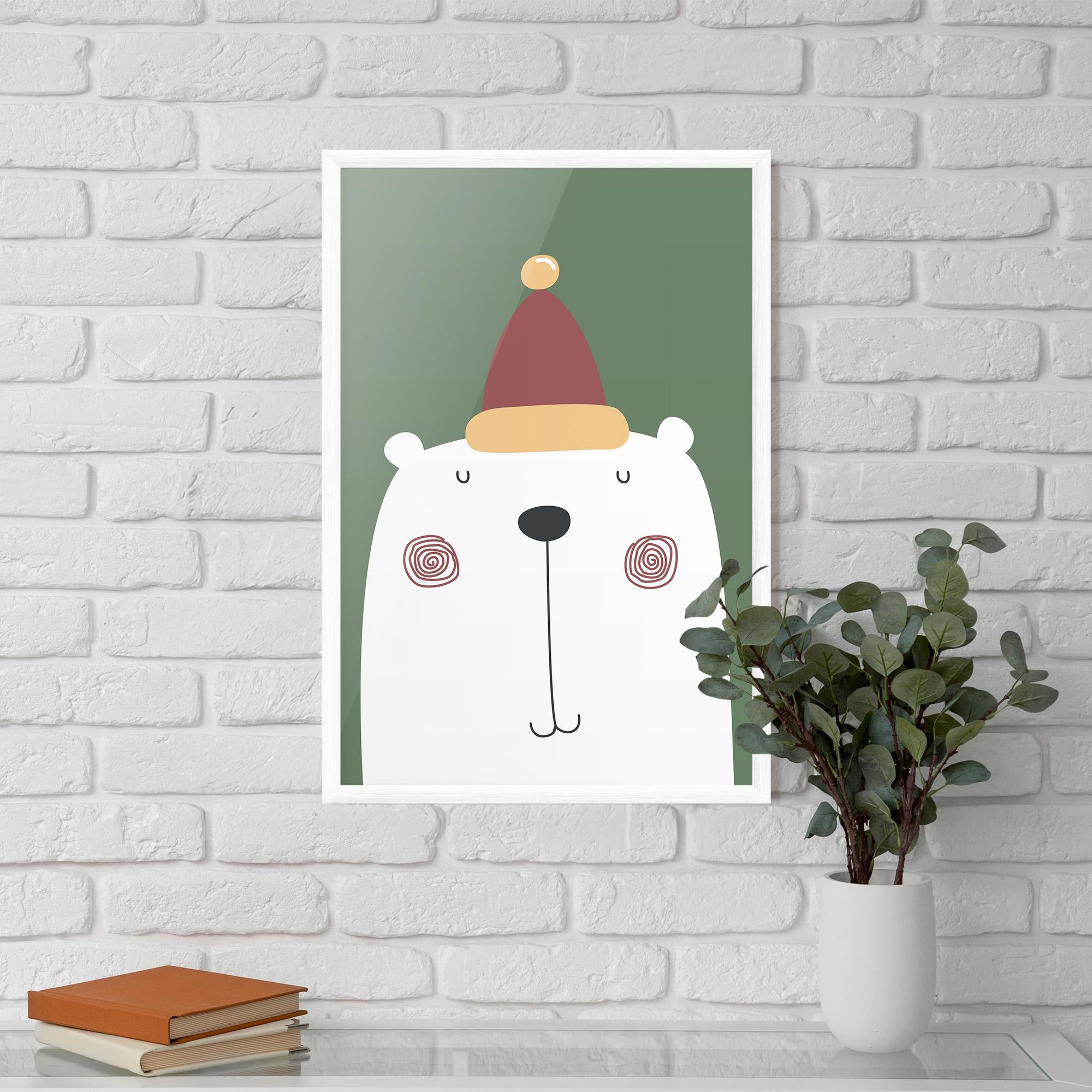 Gerahmte Poster Cute Icebear Drawing mockup 5