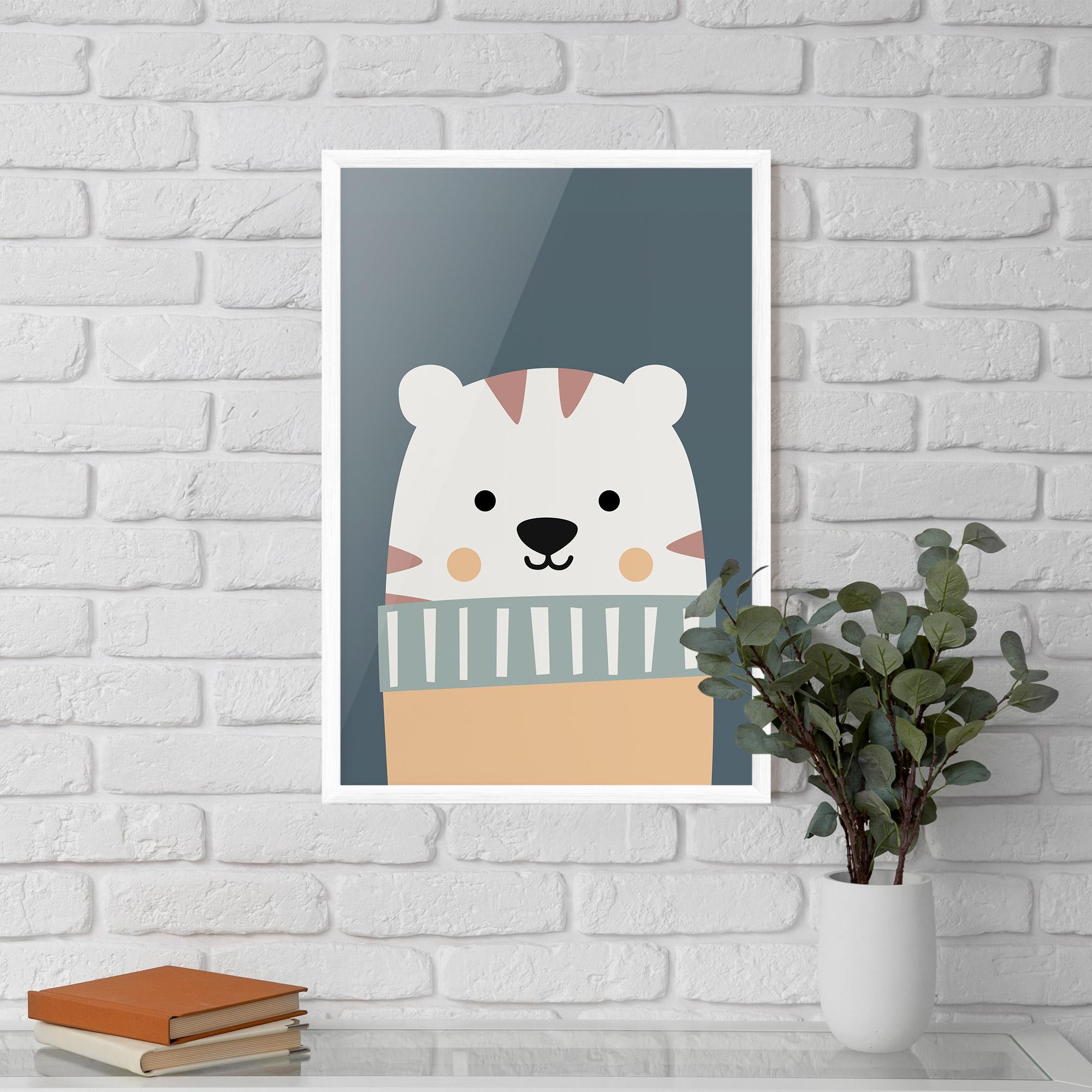 Gerahmte Poster Cute White Tiger mockup 5