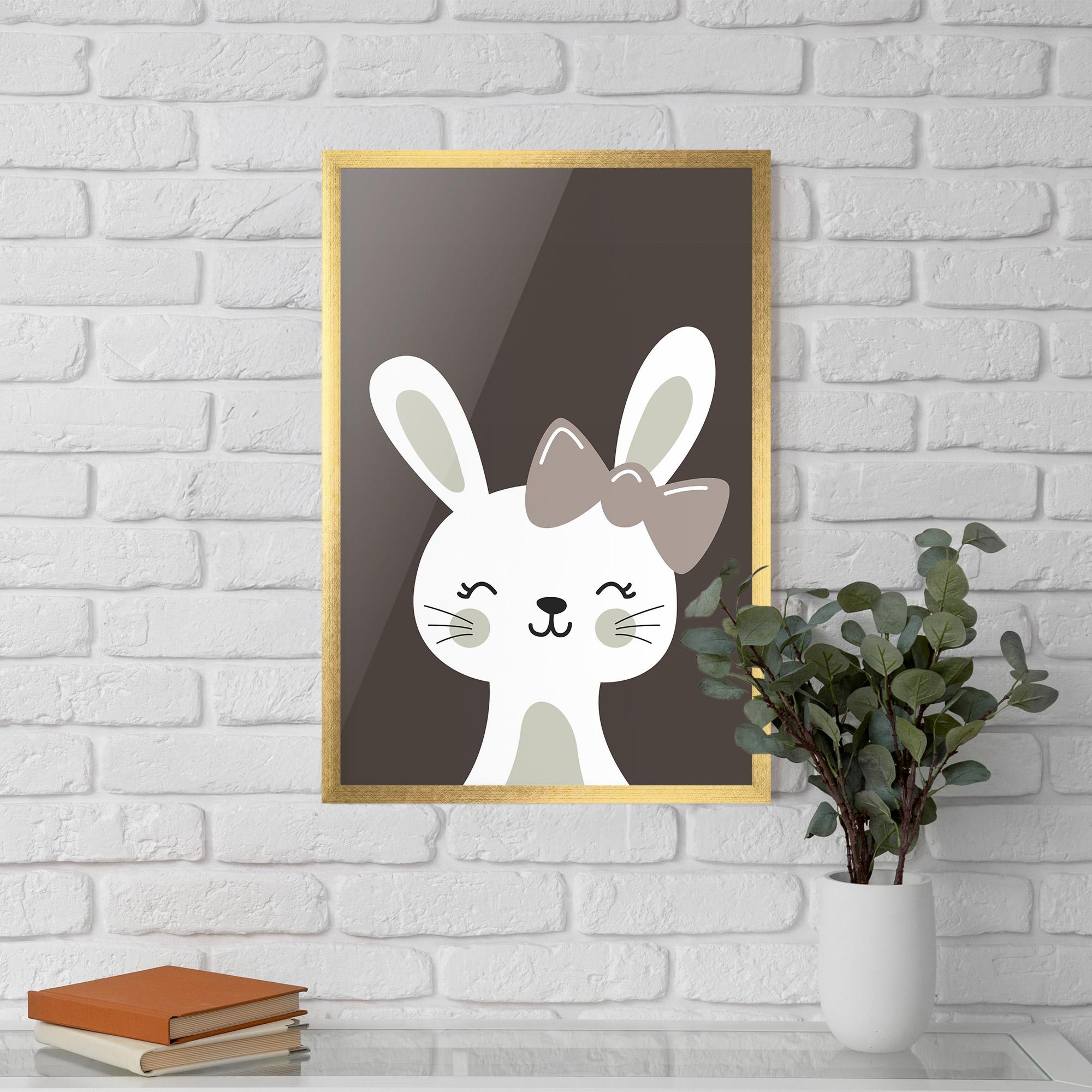 Gerahmte Poster Cream Bow Bunny mockup 5