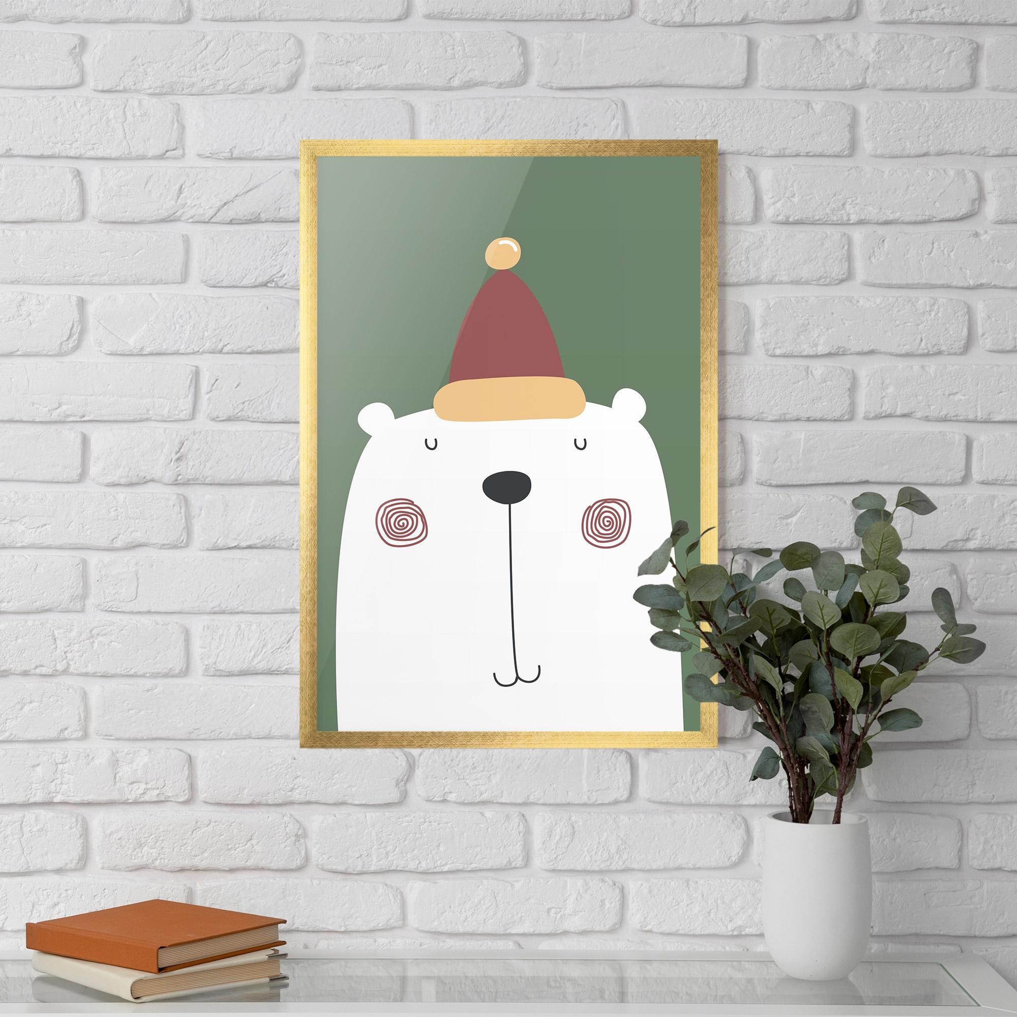 Gerahmte Poster Cute Icebear Drawing mockup 5