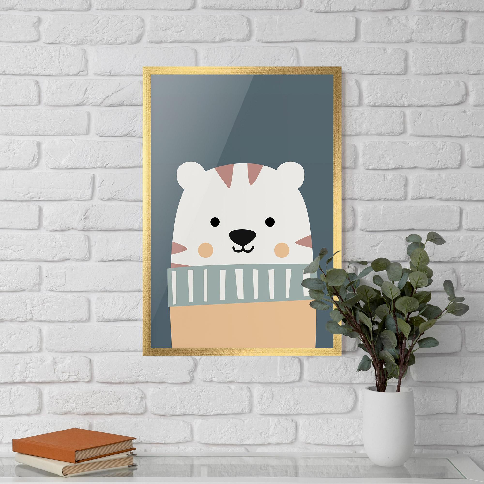 Gerahmte Poster Cute White Tiger mockup 5