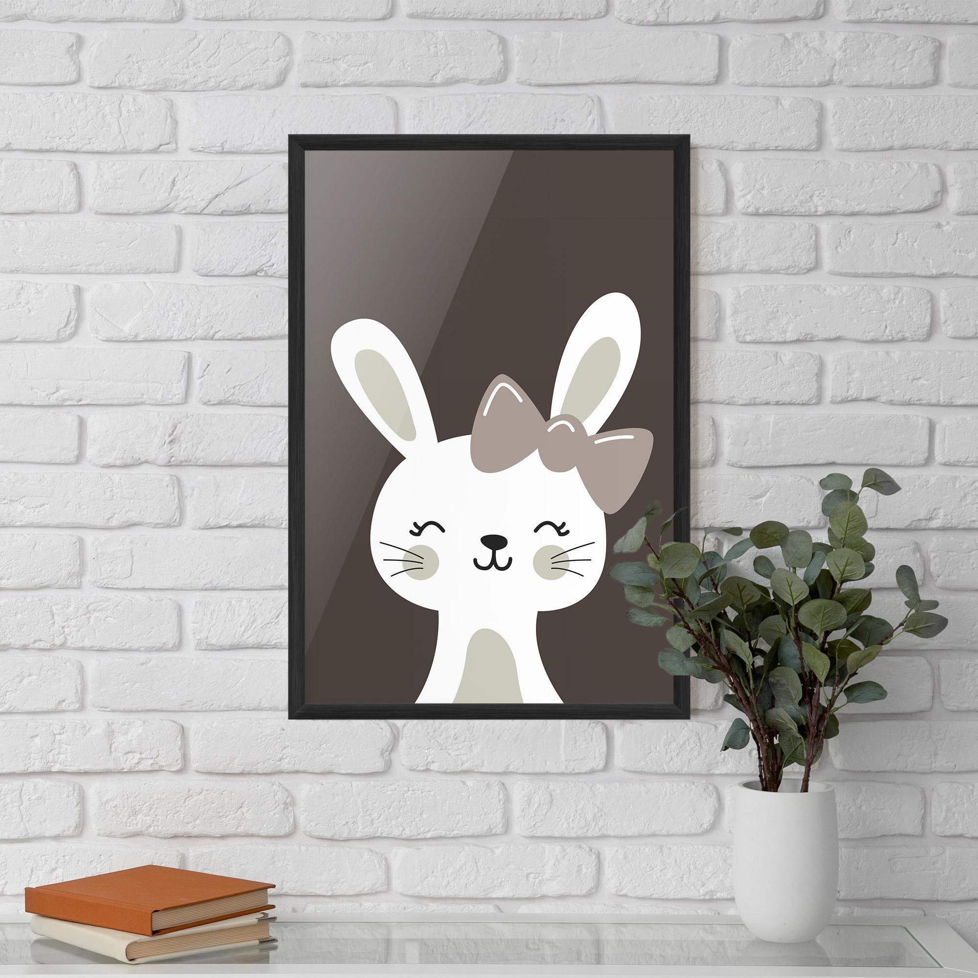 Gerahmte Poster Cream Bow Bunny mockup 5
