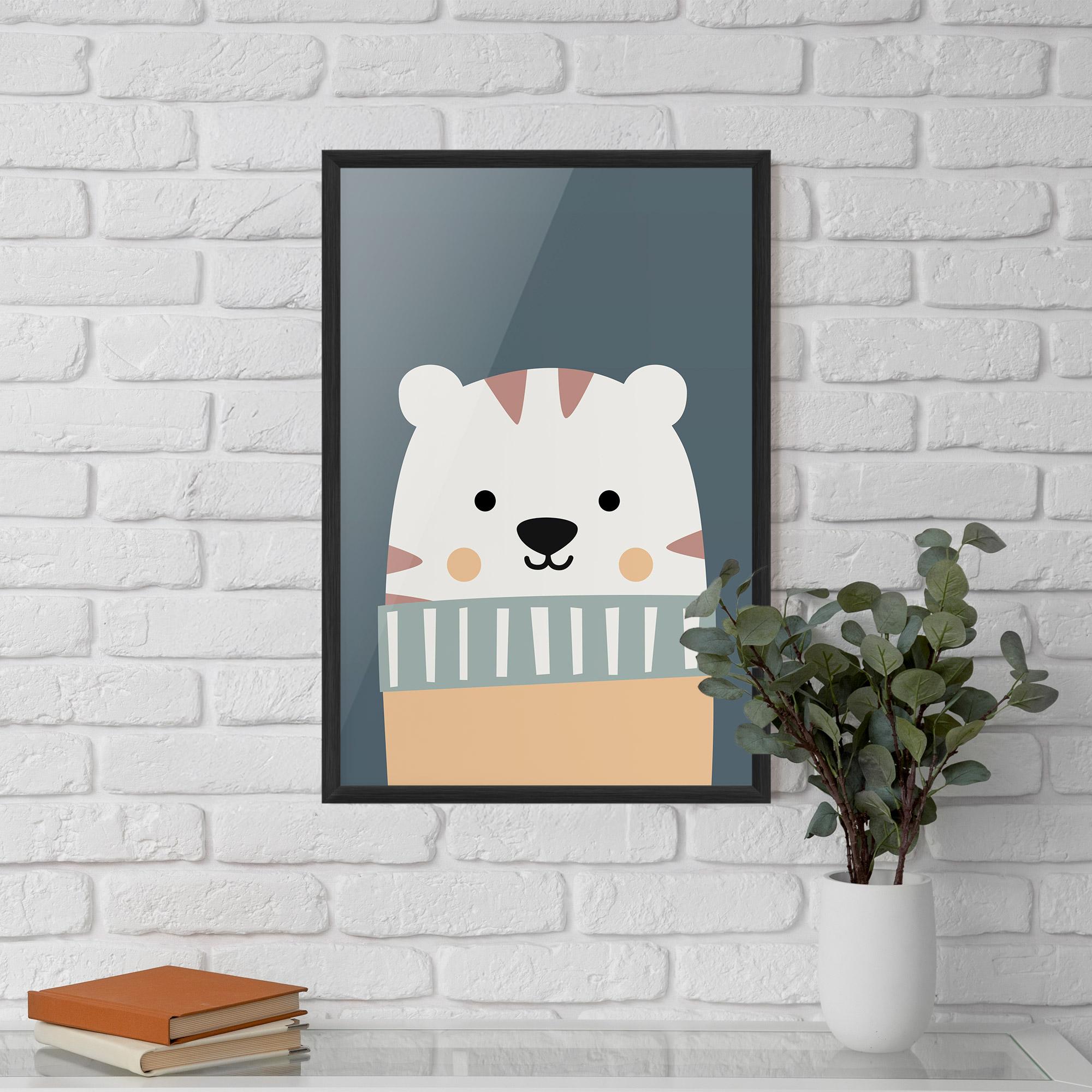 Gerahmte Poster Cute White Tiger mockup 5
