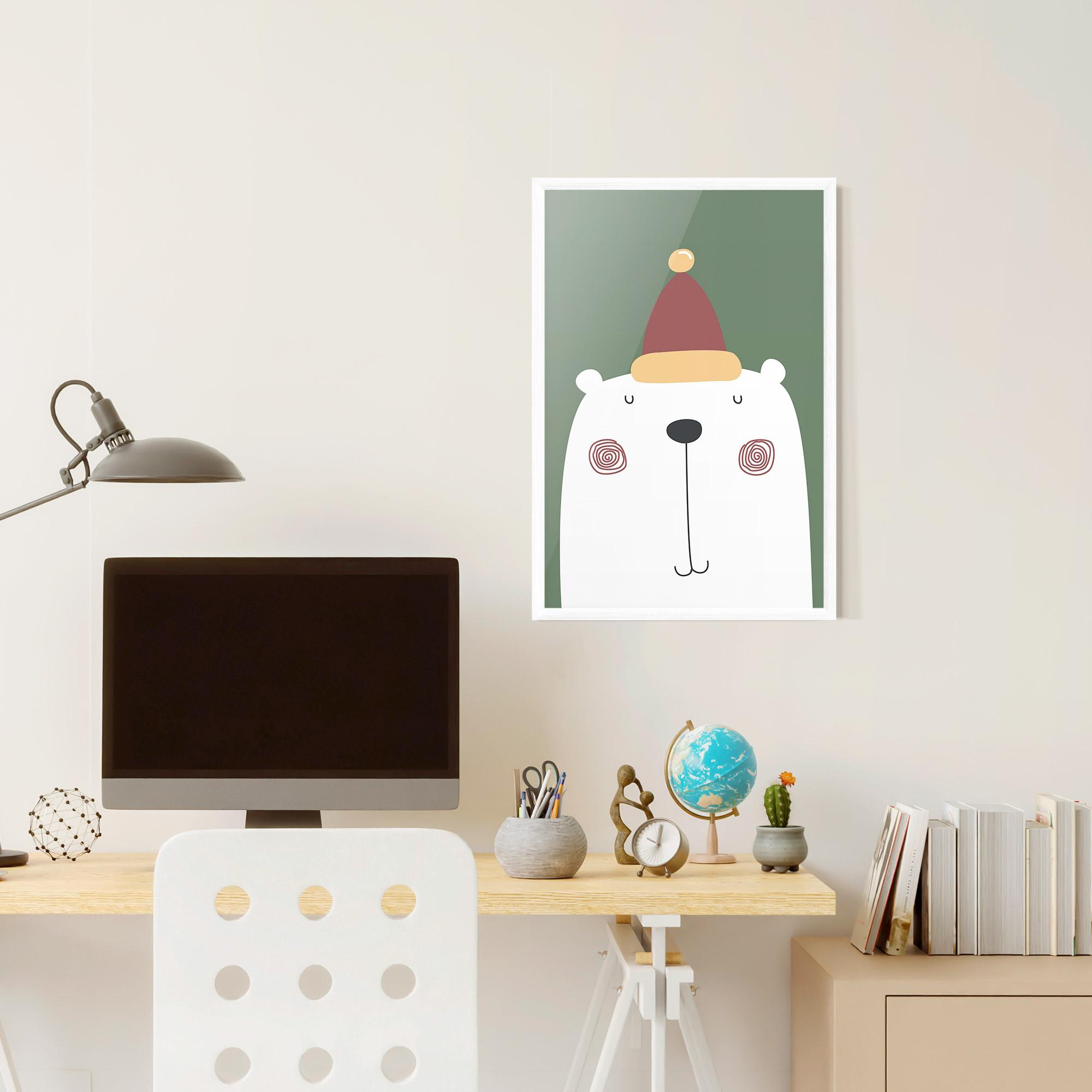 Gerahmte Poster Cute Icebear Drawing mockup 6