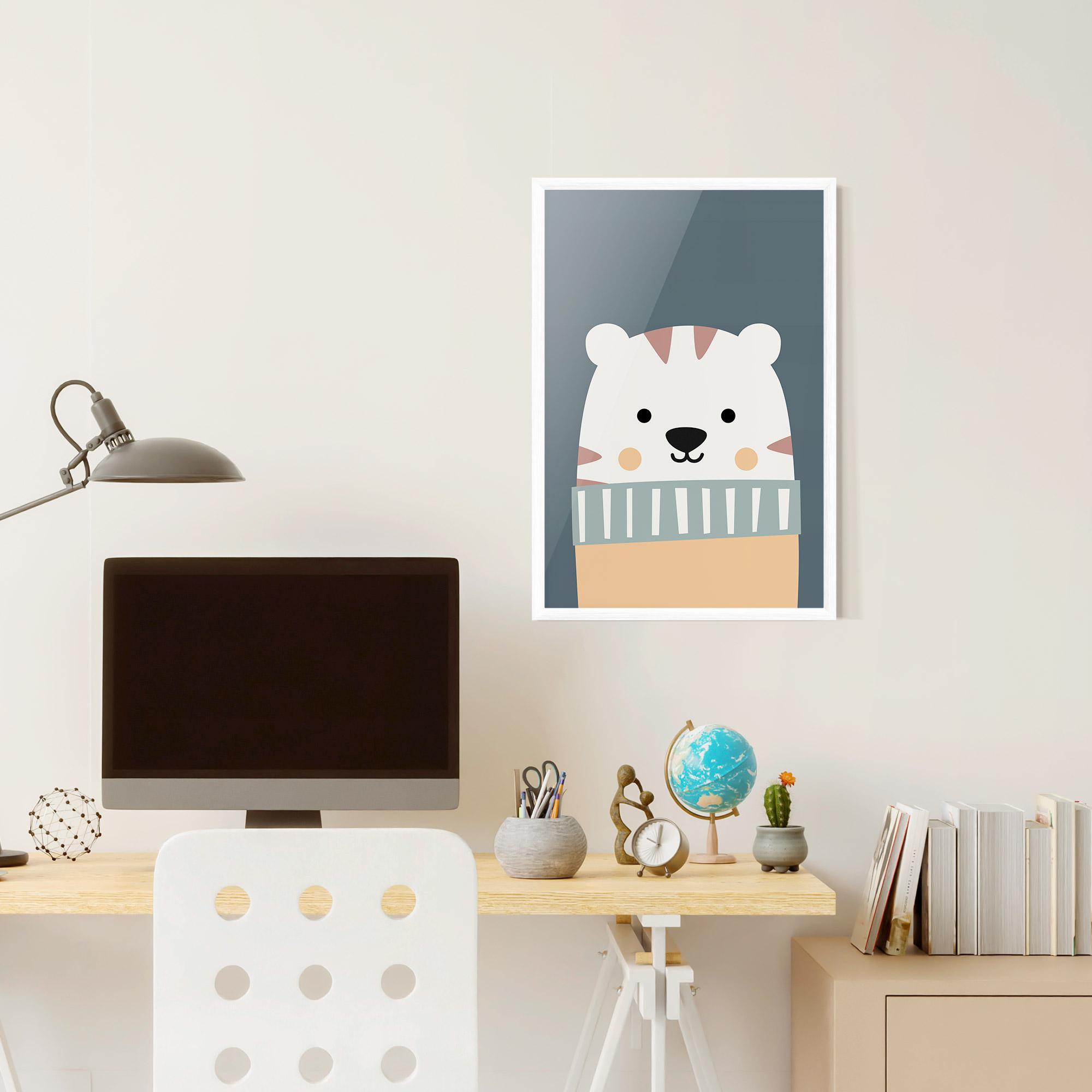 Gerahmte Poster Cute White Tiger mockup 6
