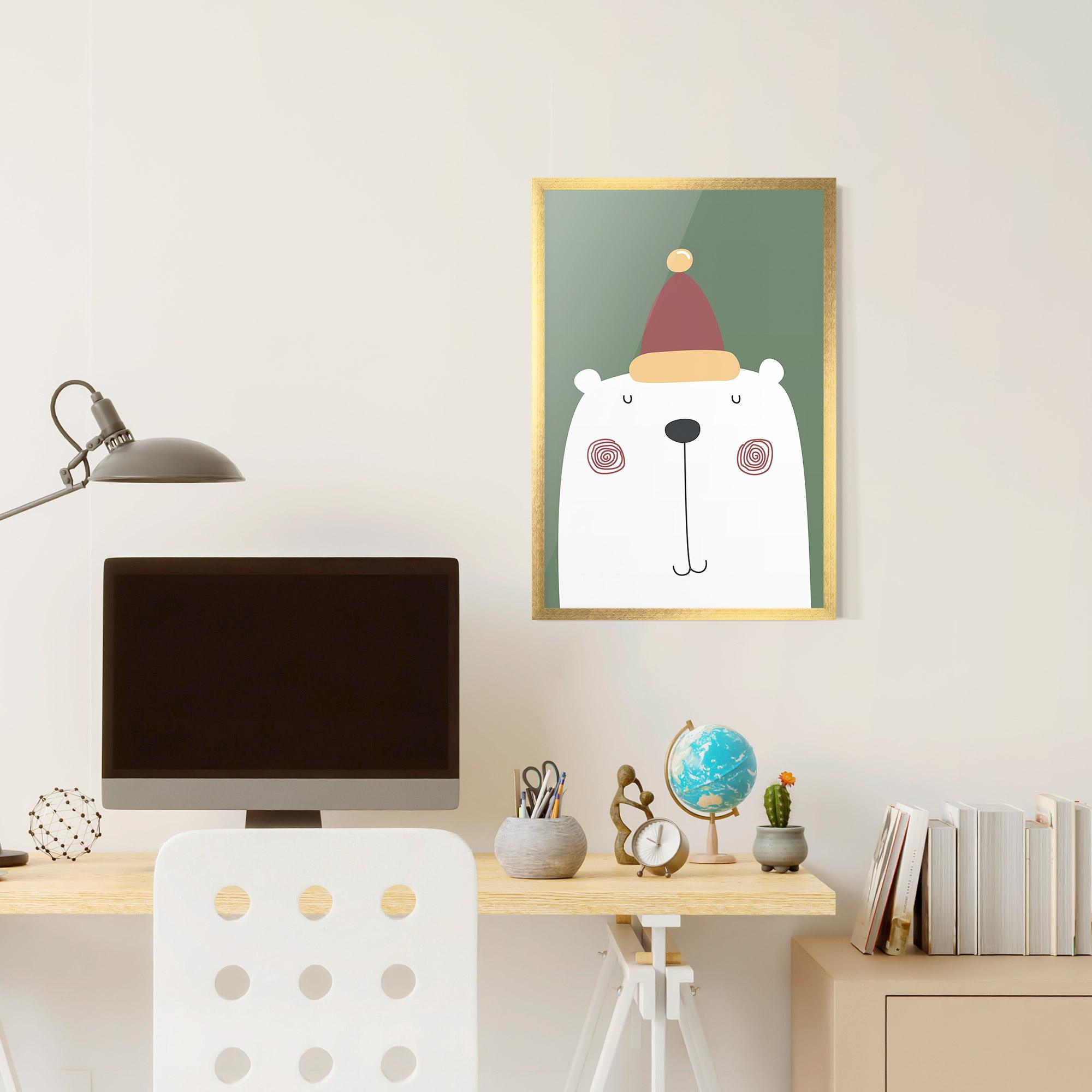 Gerahmte Poster Cute Icebear Drawing mockup 6