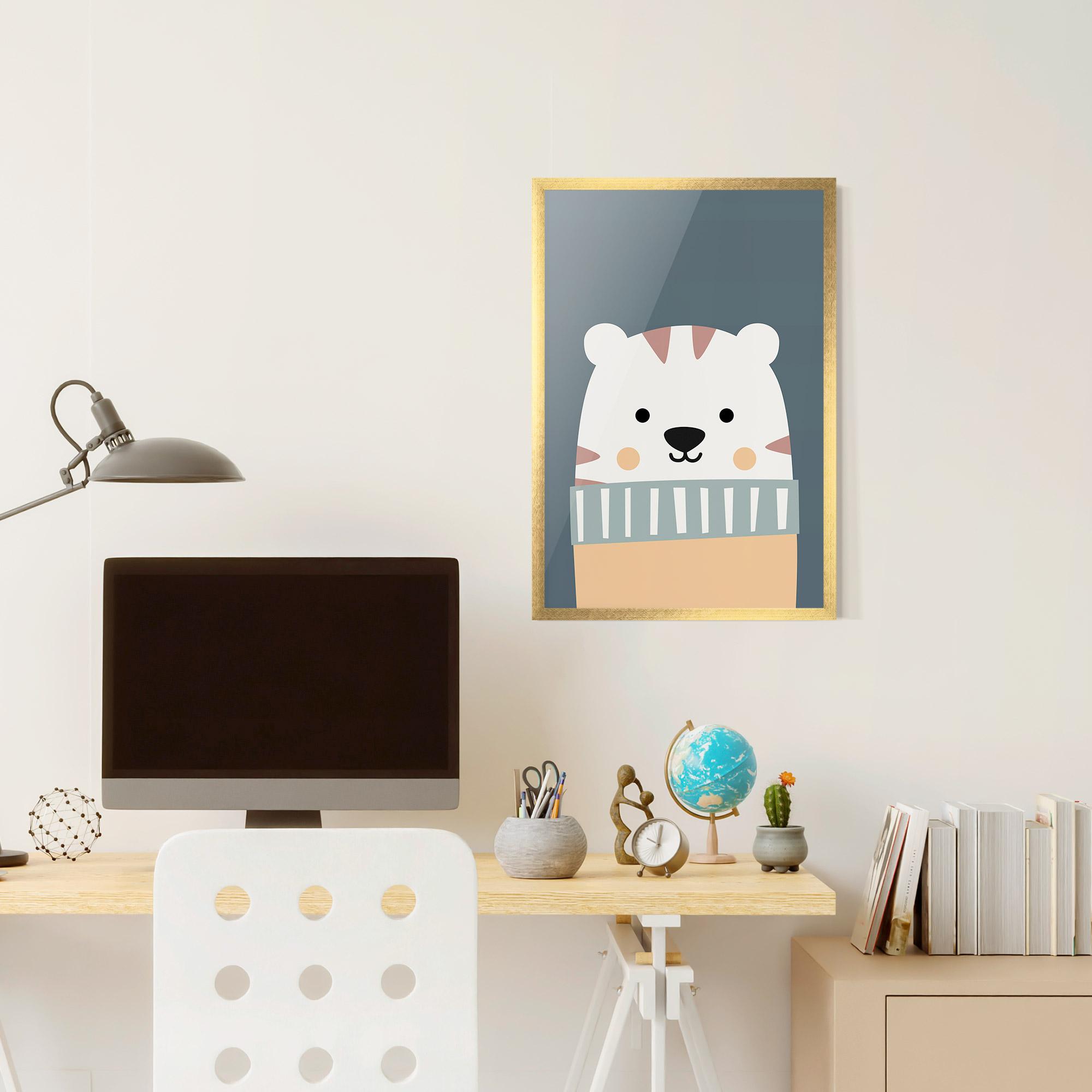 Gerahmte Poster Cute White Tiger mockup 6