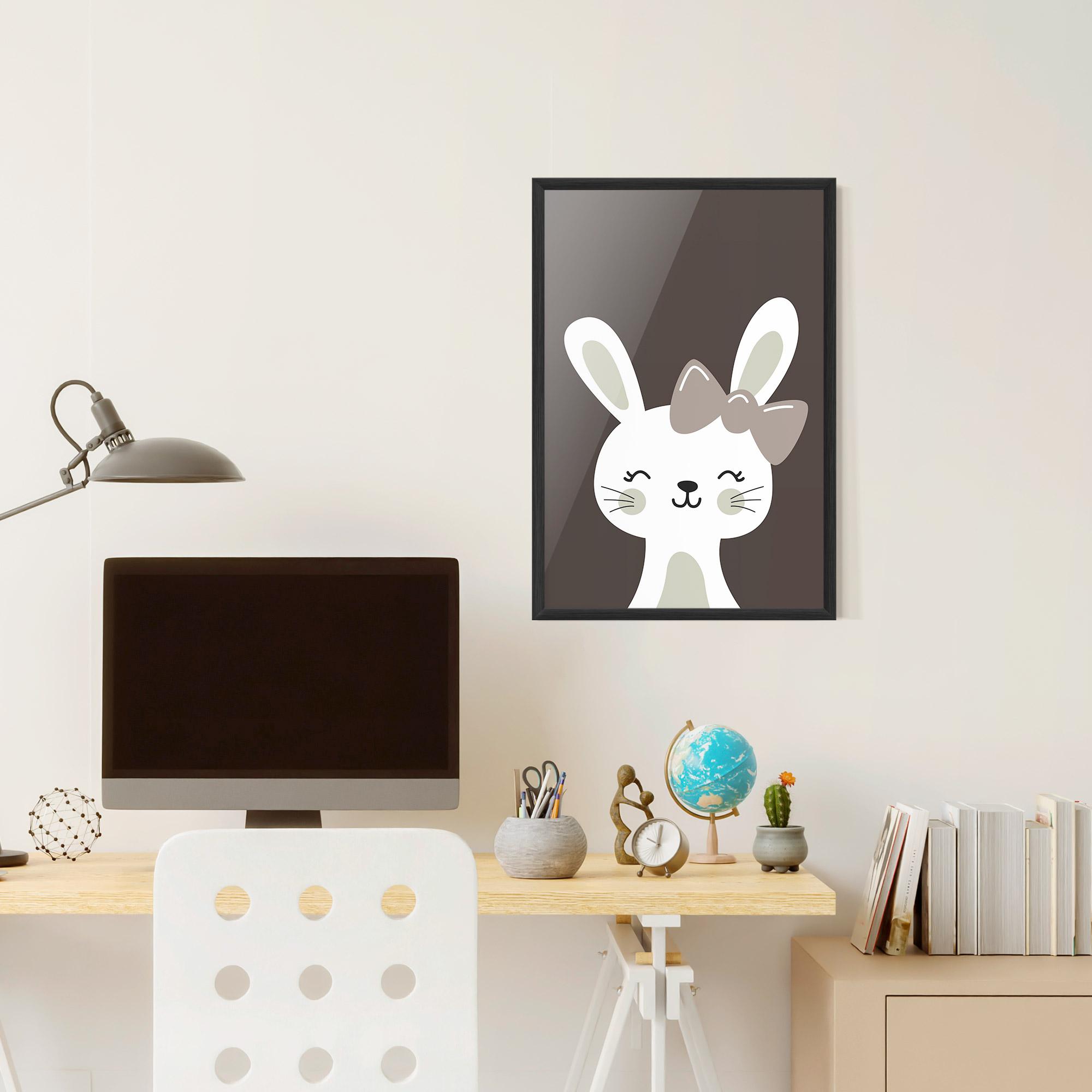 Gerahmte Poster Cream Bow Bunny mockup 6