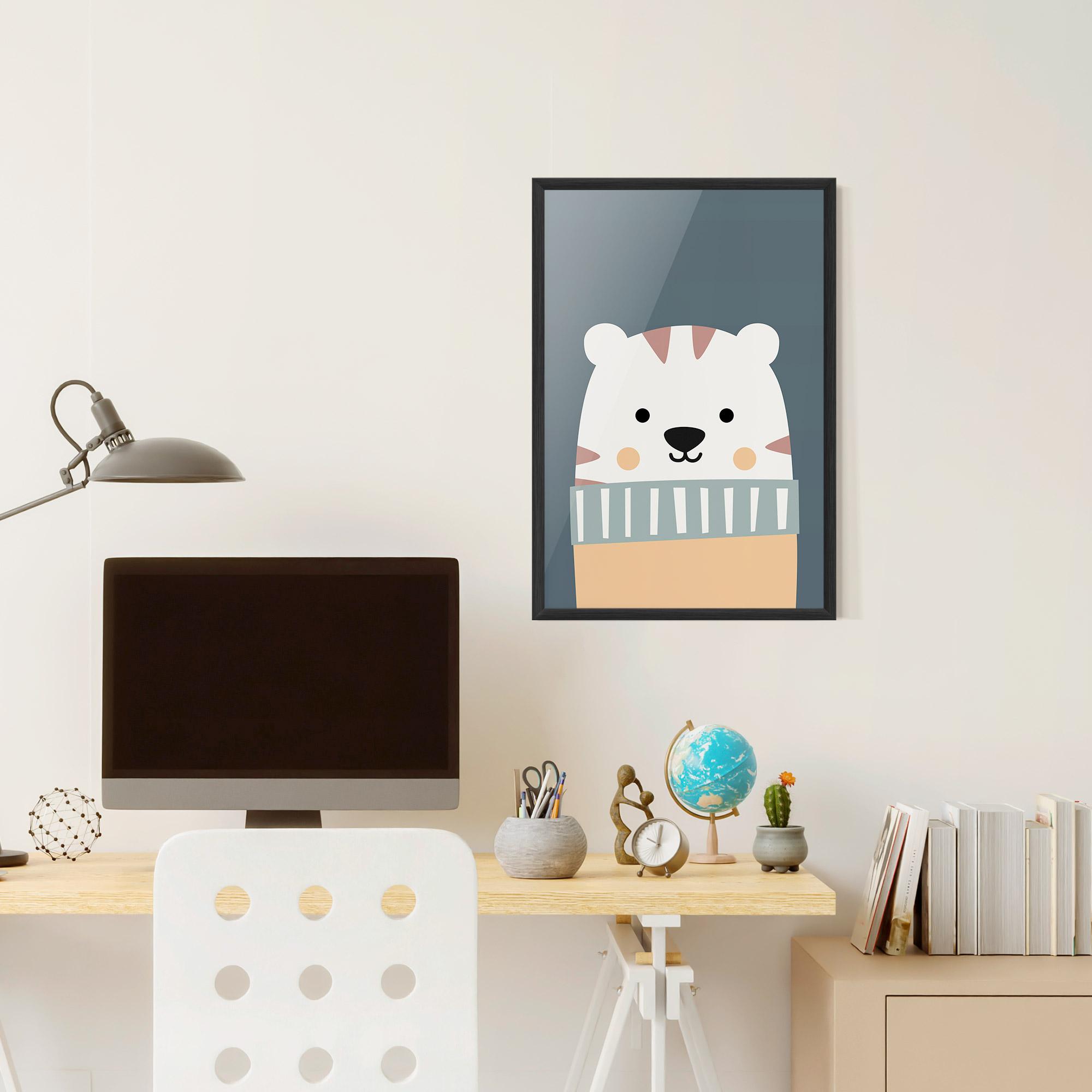 Gerahmte Poster Cute White Tiger mockup 6