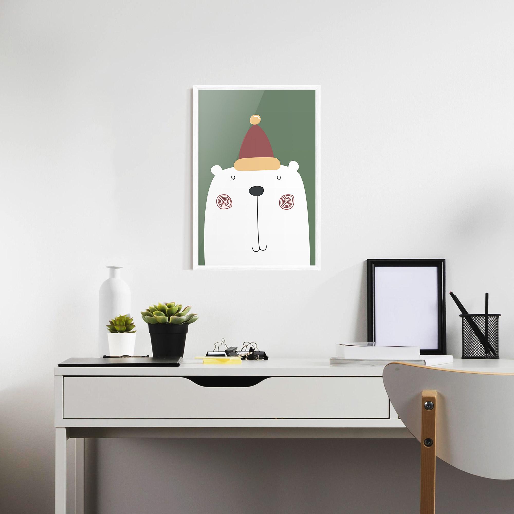 Gerahmte Poster Cute Icebear Drawing mockup 7