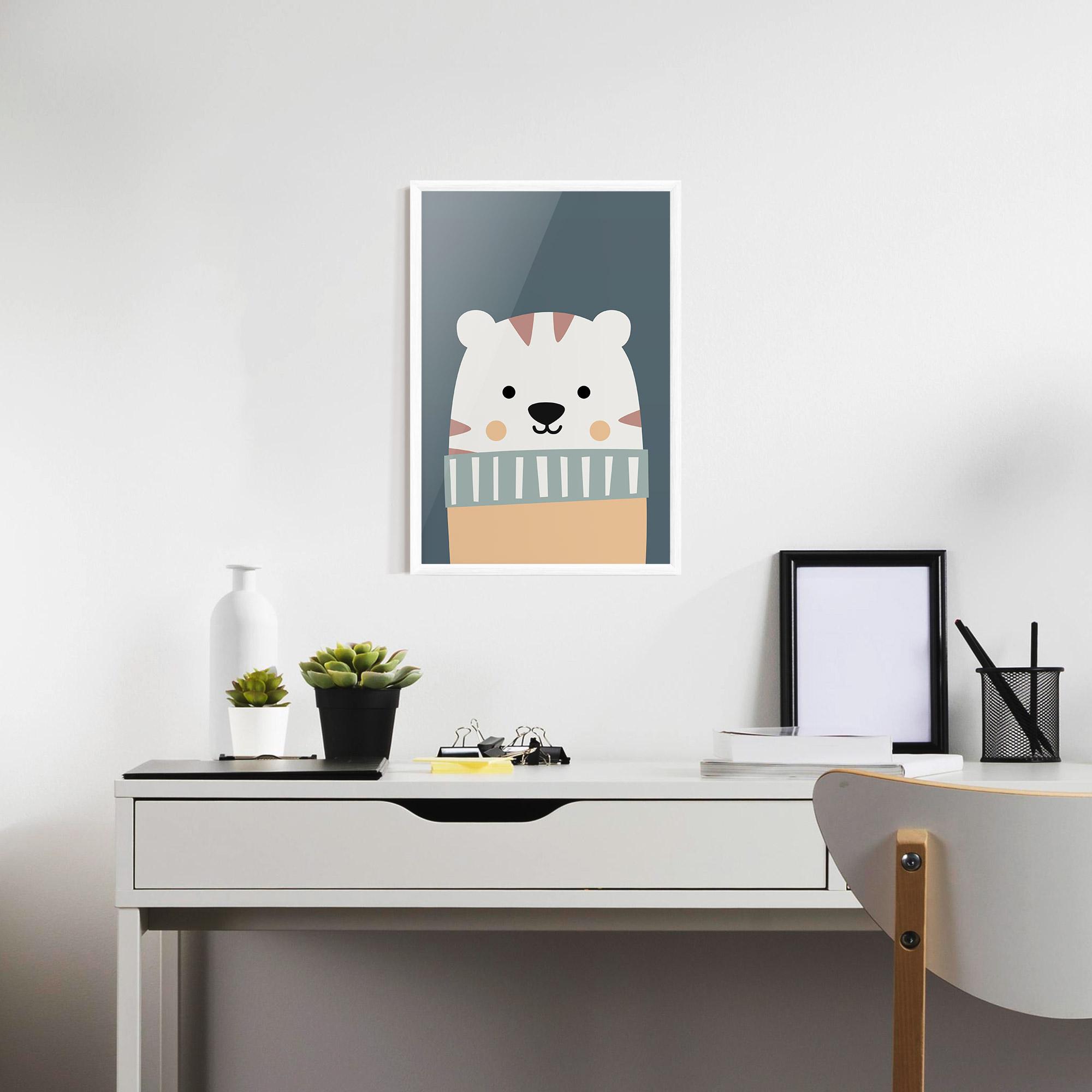 Gerahmte Poster Cute White Tiger mockup 7