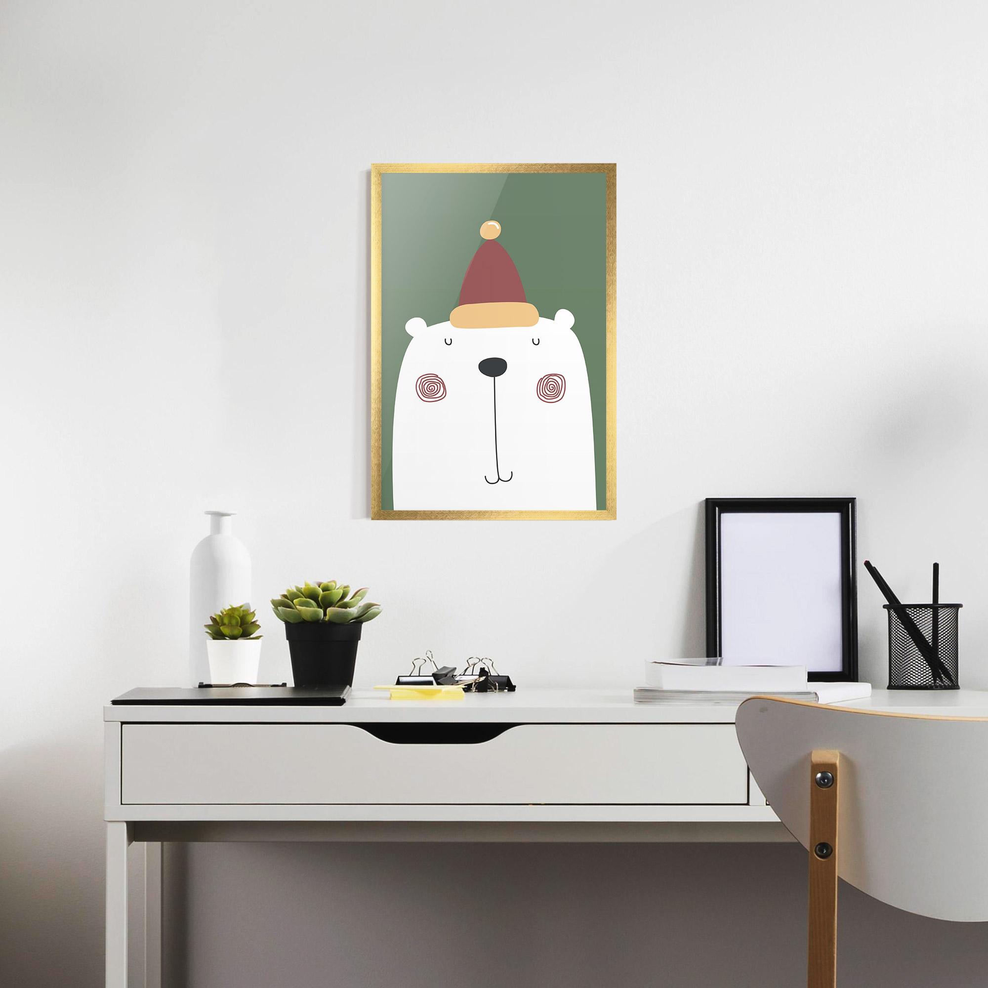 Gerahmte Poster Cute Icebear Drawing mockup 7