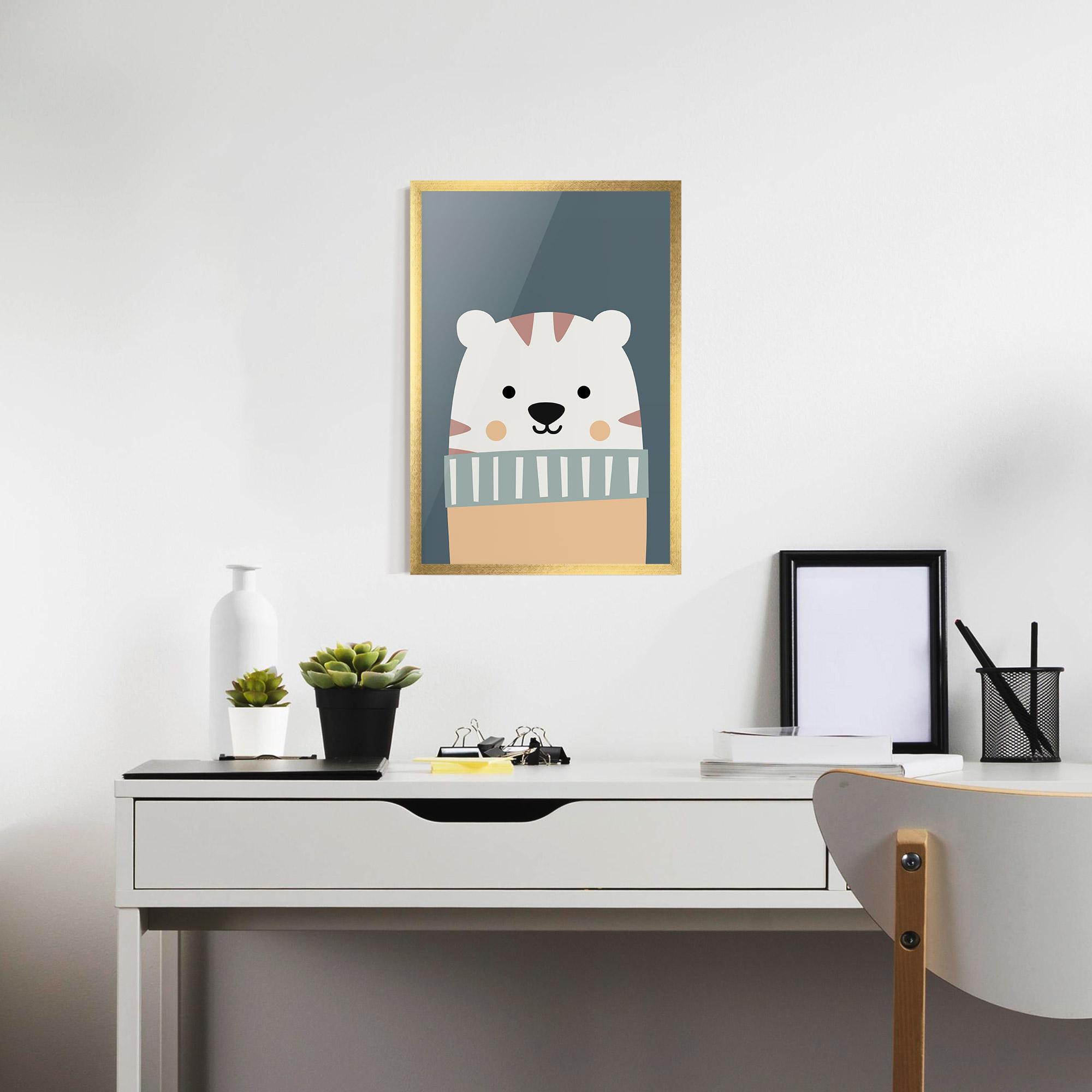 Gerahmte Poster Cute White Tiger mockup 7
