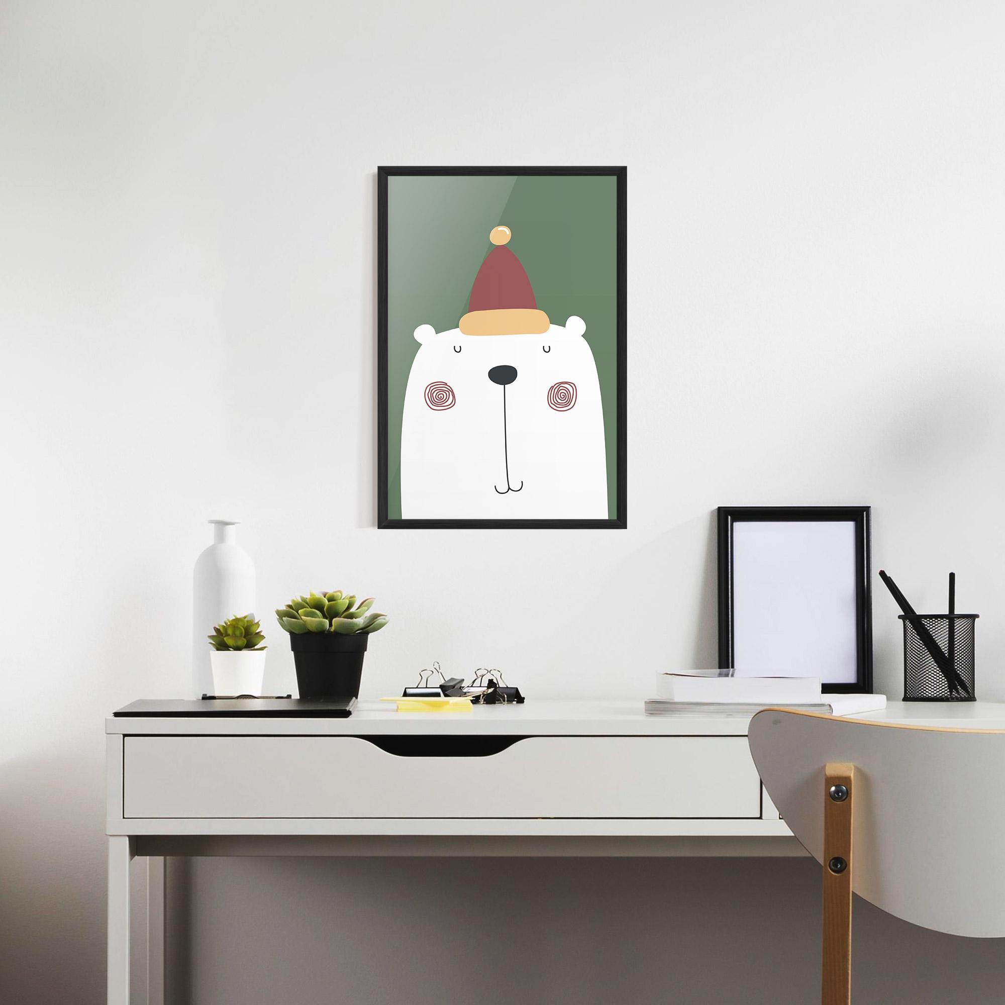Gerahmte Poster Cute Icebear Drawing mockup 7