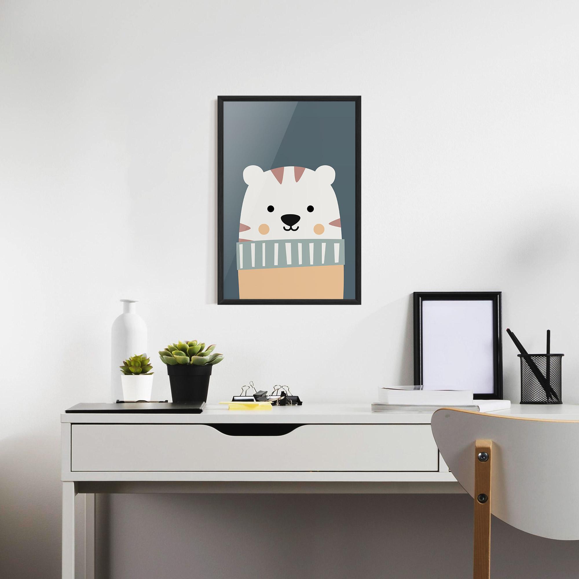 Gerahmte Poster Cute White Tiger mockup 7