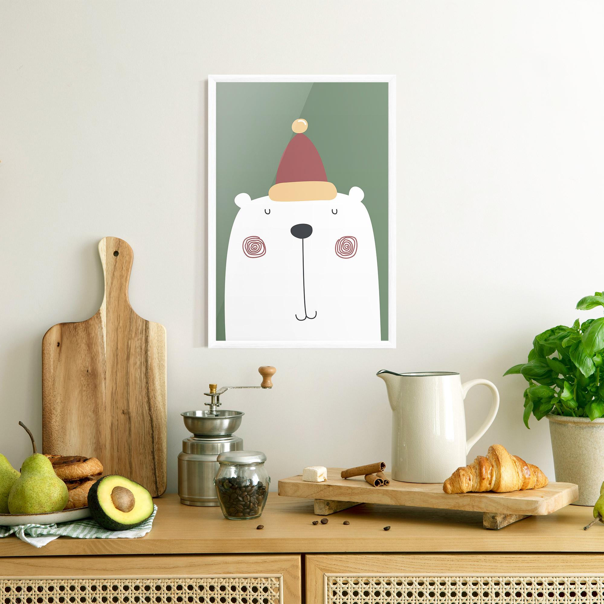 Gerahmte Poster Cute Icebear Drawing mockup 8