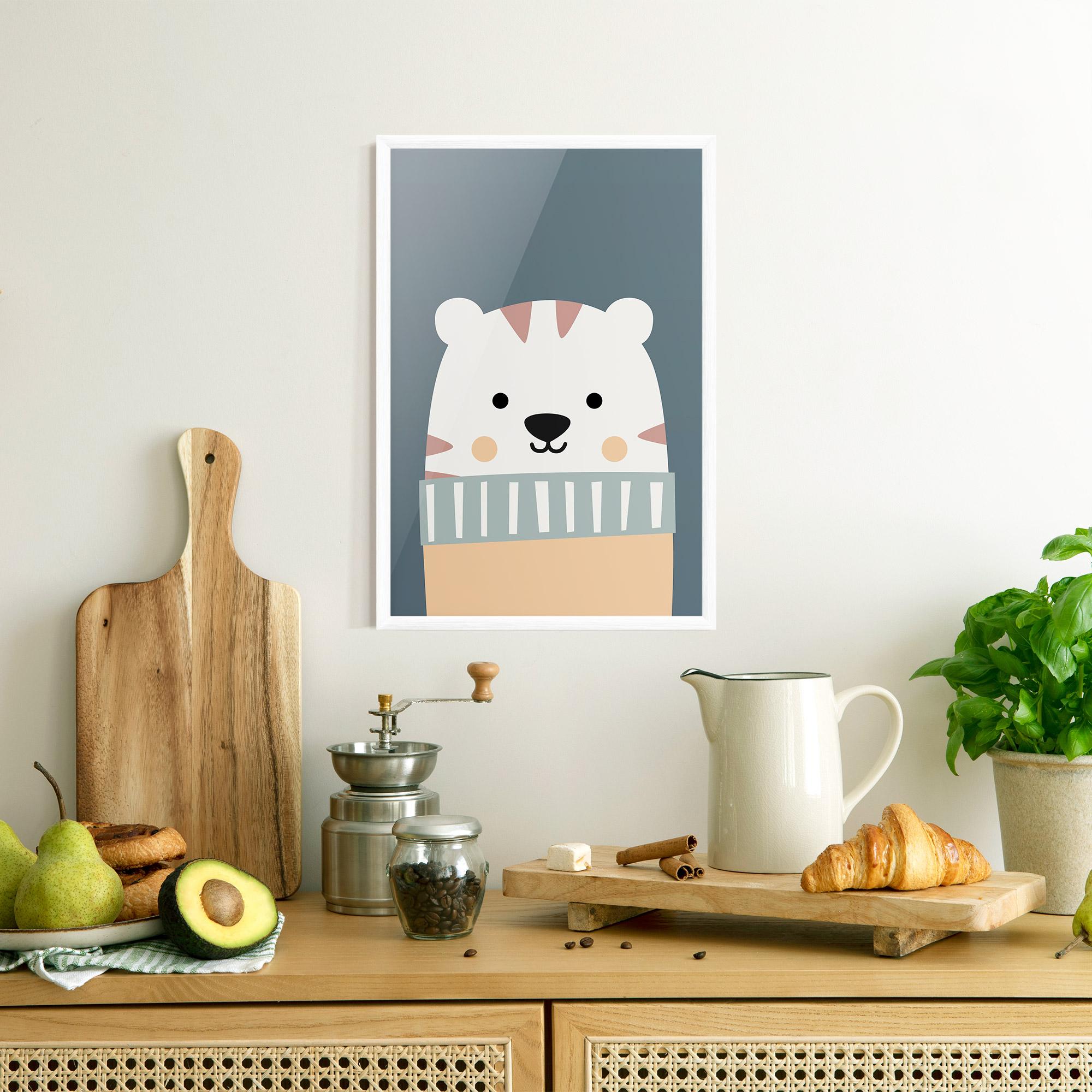 Gerahmte Poster Cute White Tiger mockup 8