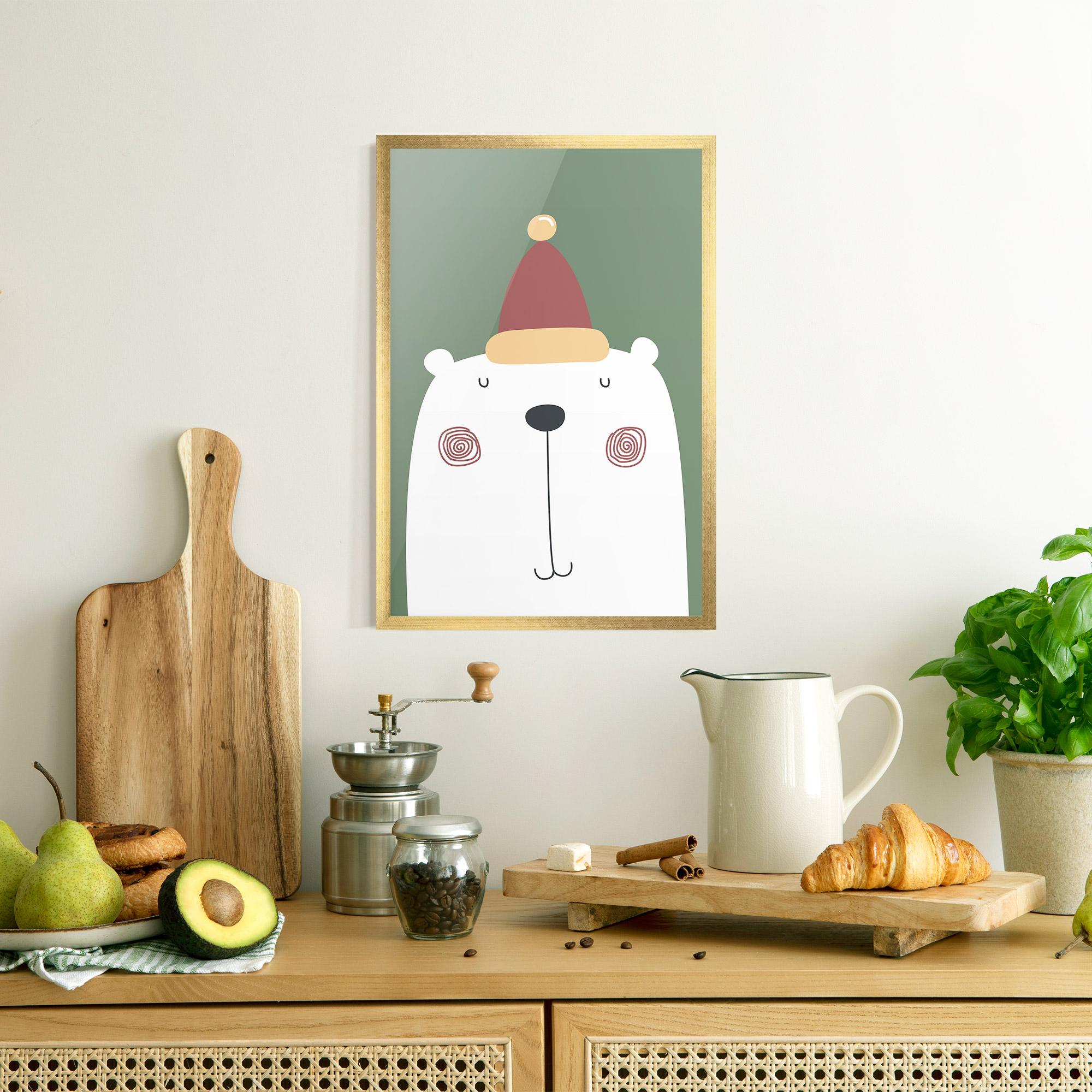 Gerahmte Poster Cute Icebear Drawing mockup 8
