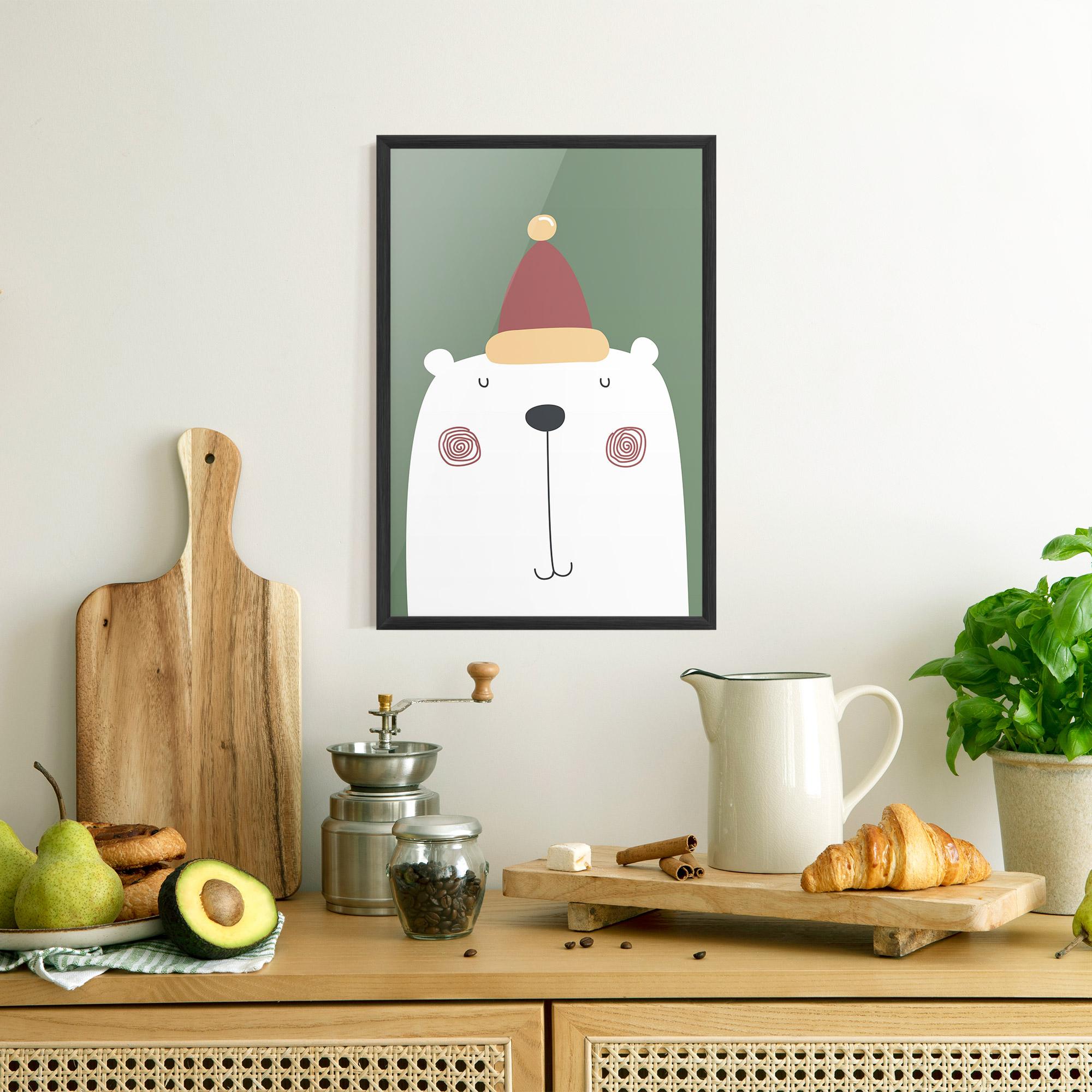 Gerahmte Poster Cute Icebear Drawing mockup 8