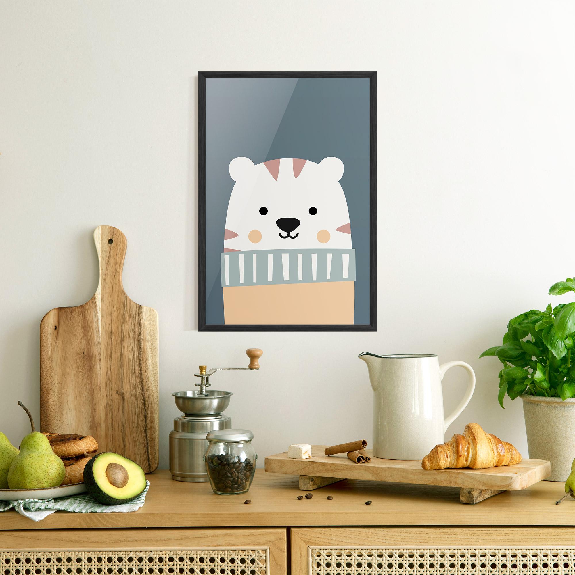 Gerahmte Poster Cute White Tiger mockup 8