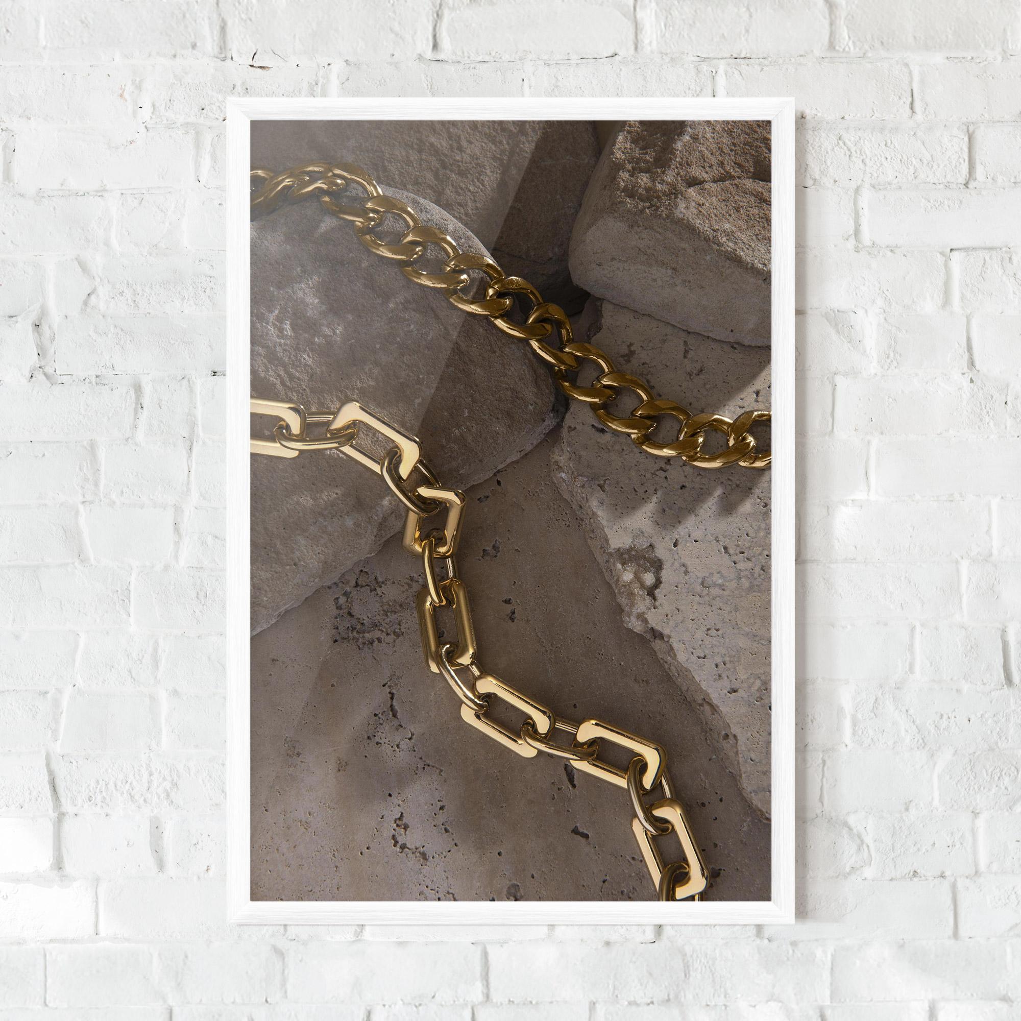 Gerahmte Poster Abstract Gold Chain mockup 0