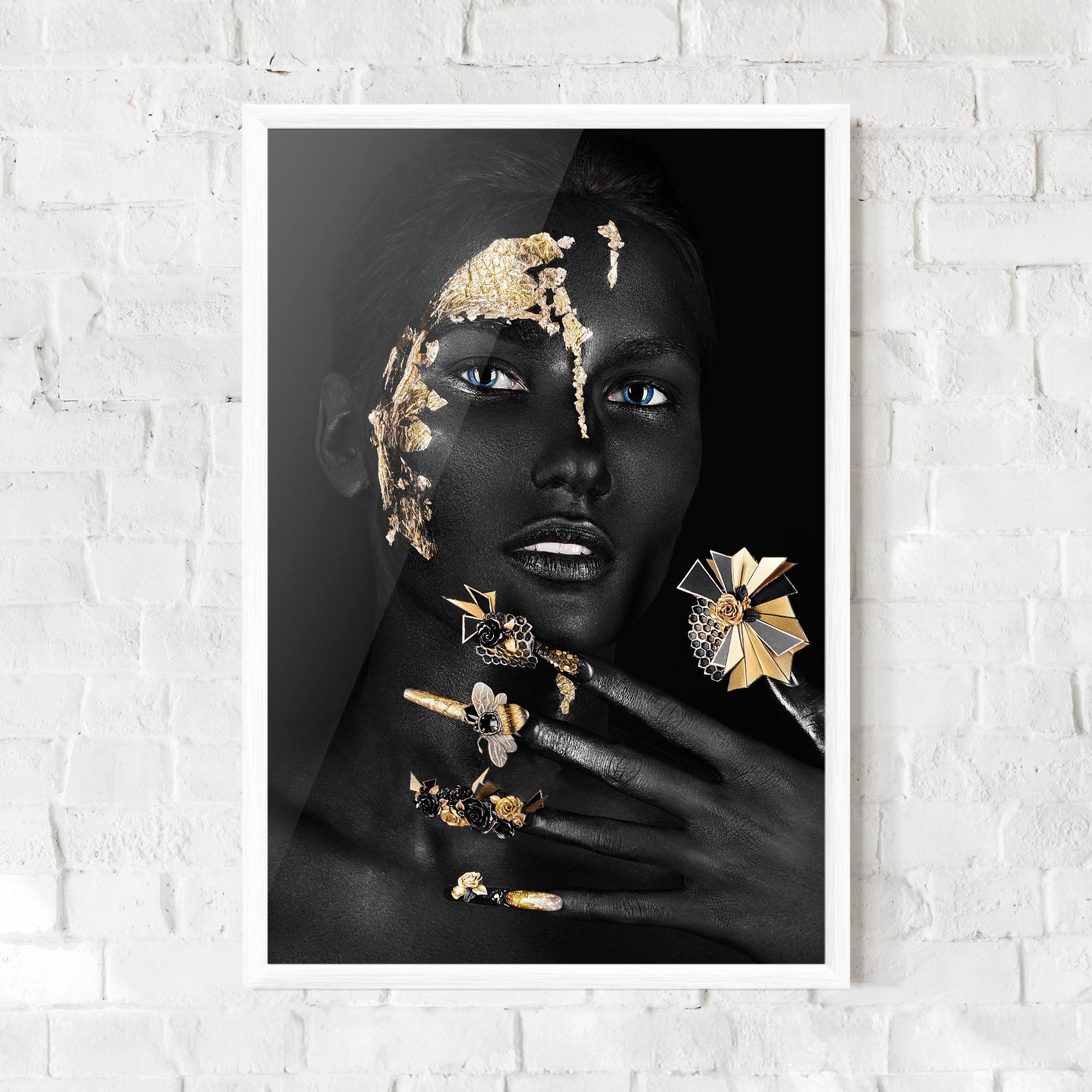 Gerahmte Poster Black Art Makeup mockup 0