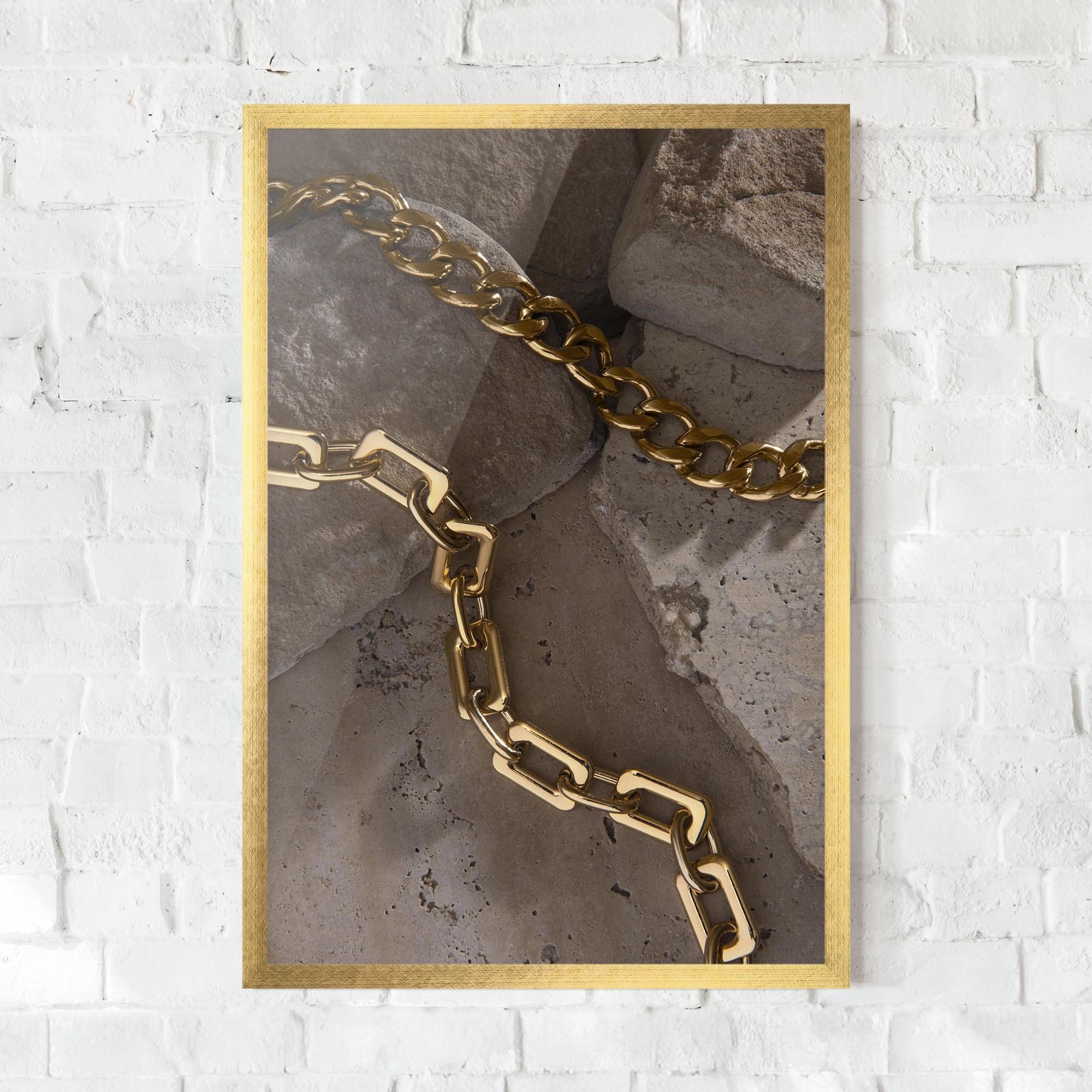 Gerahmte Poster Abstract Gold Chain mockup 0