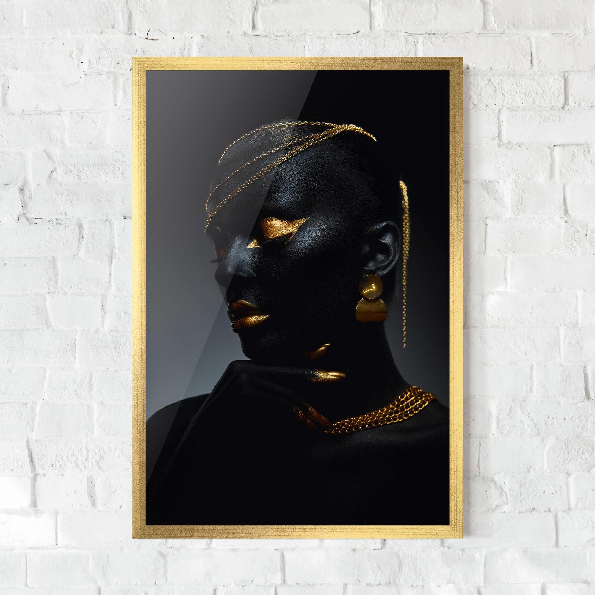 Gerahmte Poster Beauty Gold Accessory mockup 0