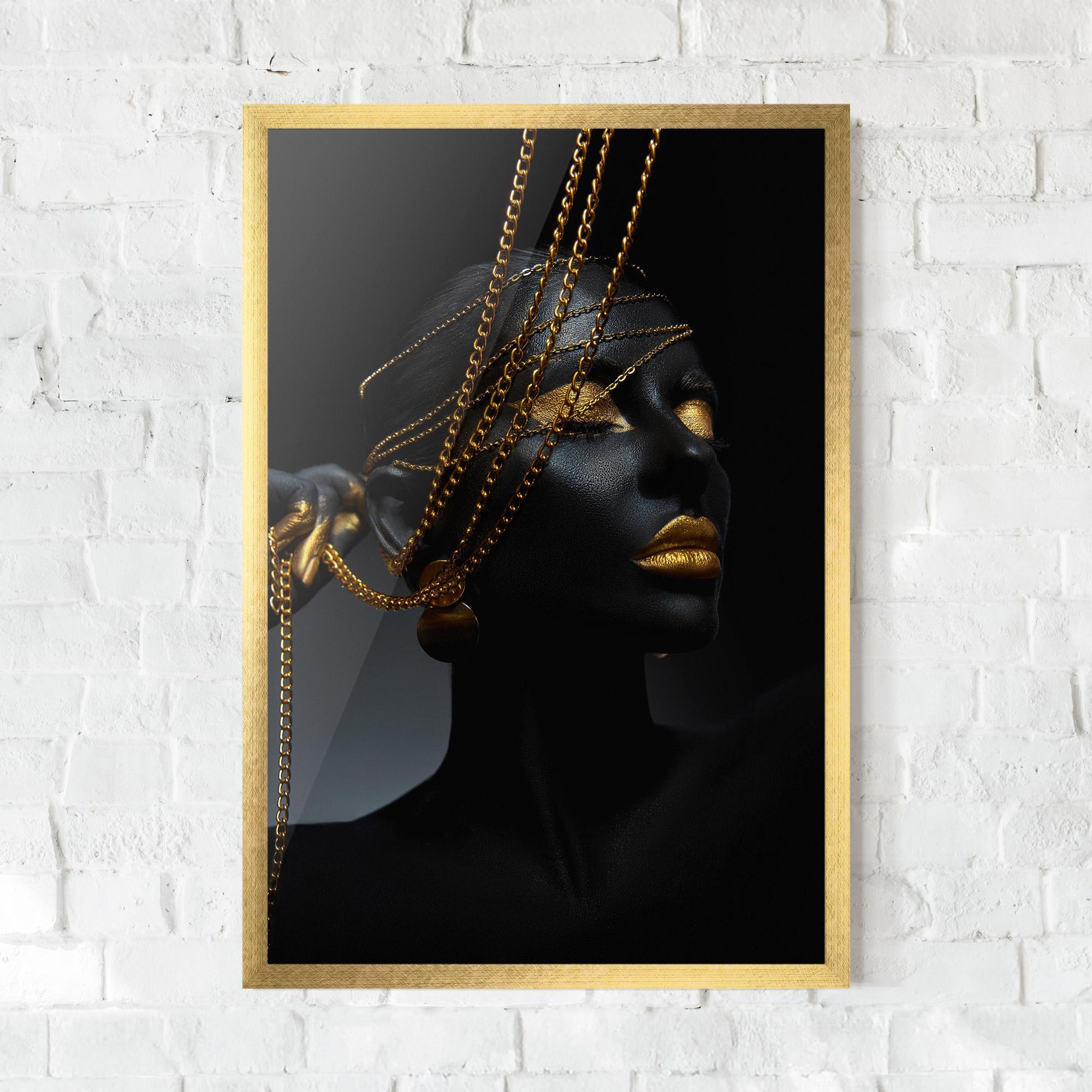Gerahmte Poster Pretty Gold Chain mockup 0