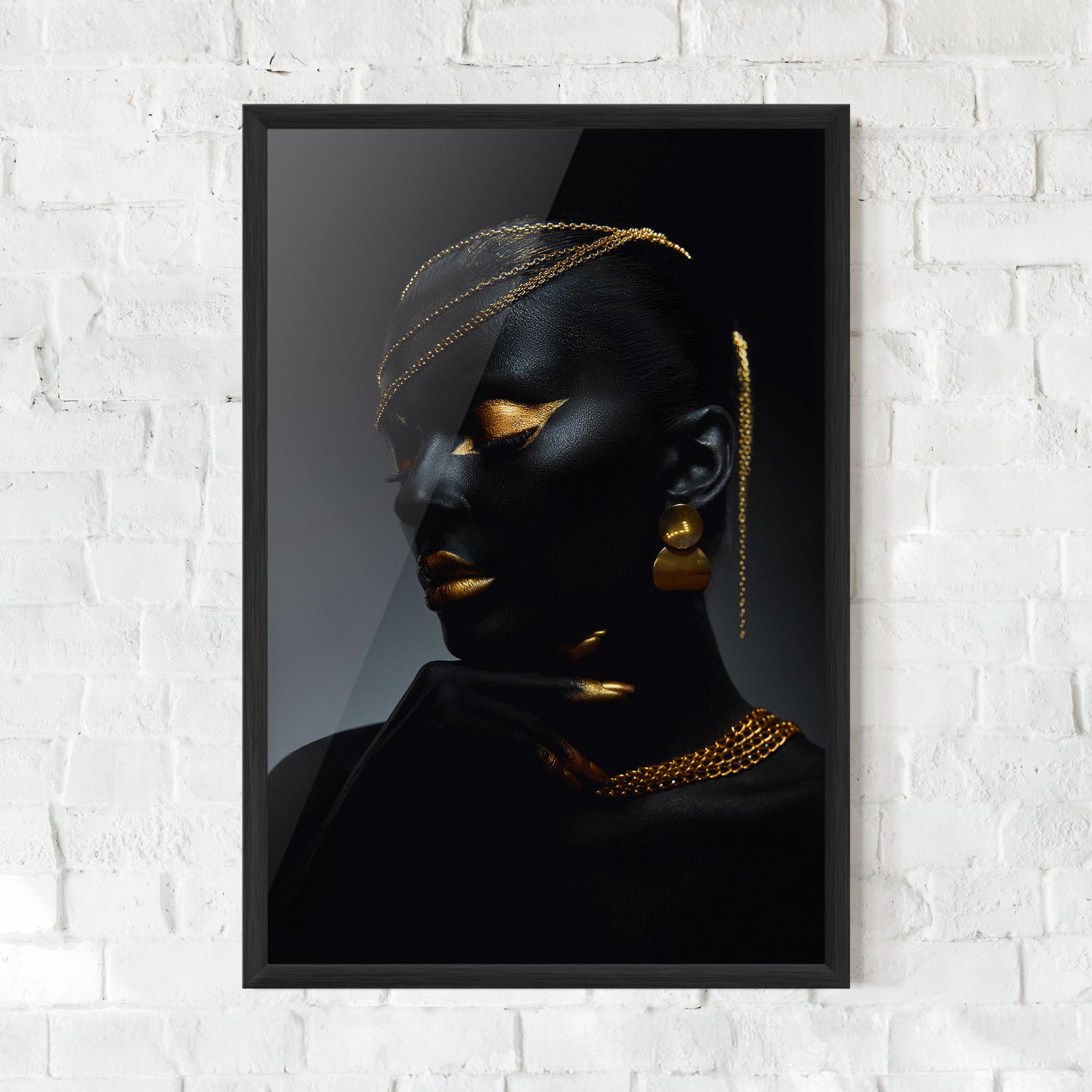 Gerahmte Poster Beauty Gold Accessory mockup 0