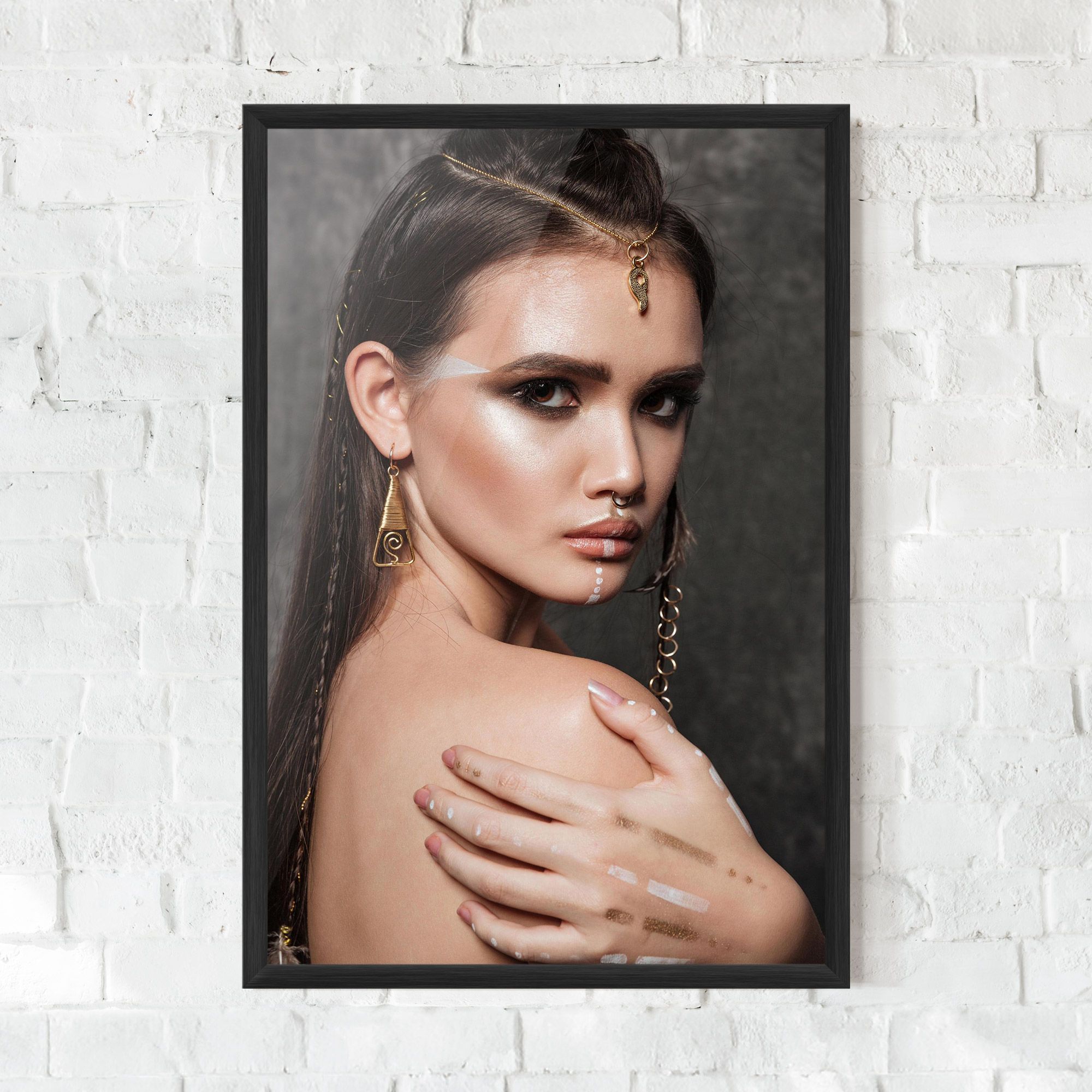 Gold Triangle Earring mockup 0