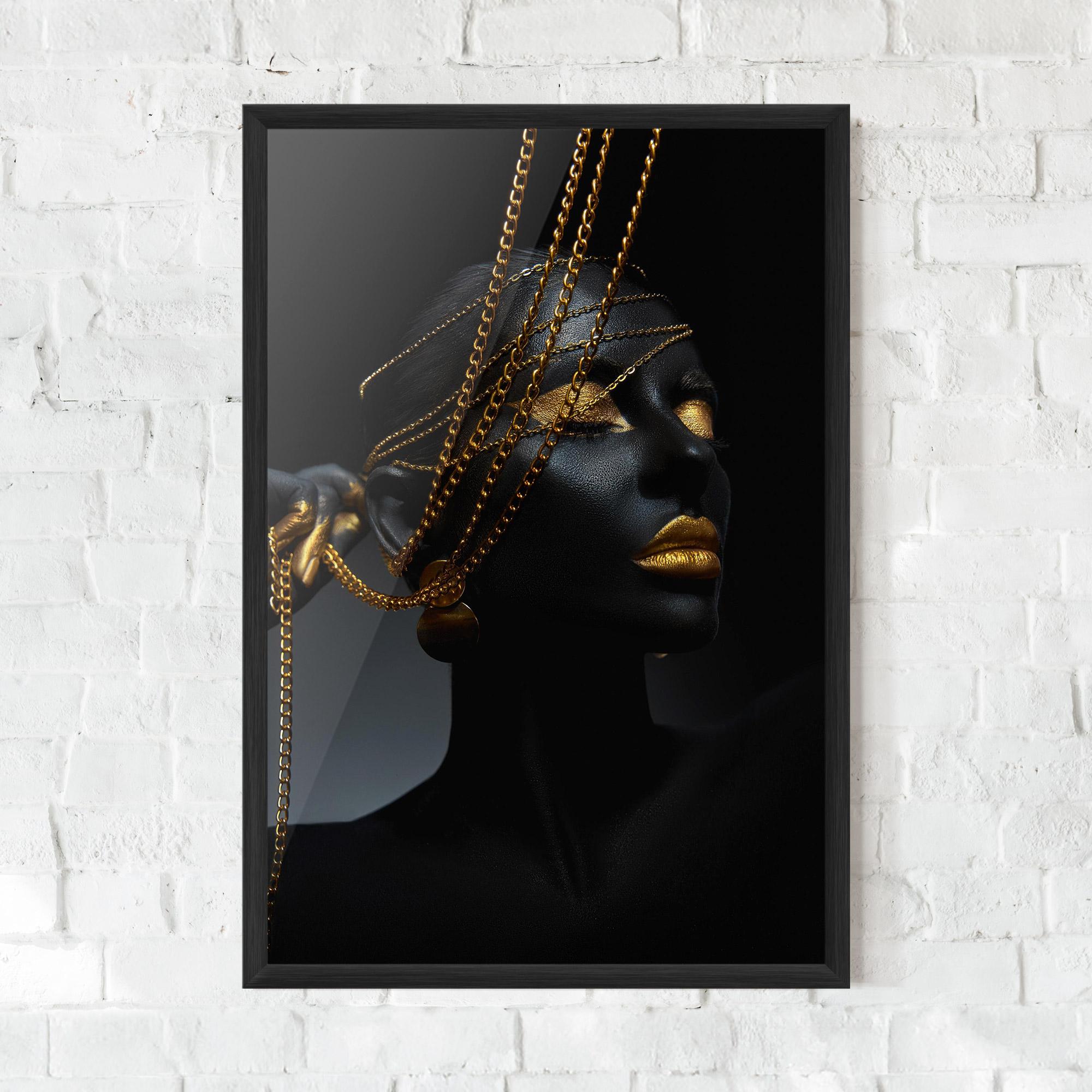 Gerahmte Poster Pretty Gold Chain mockup 0