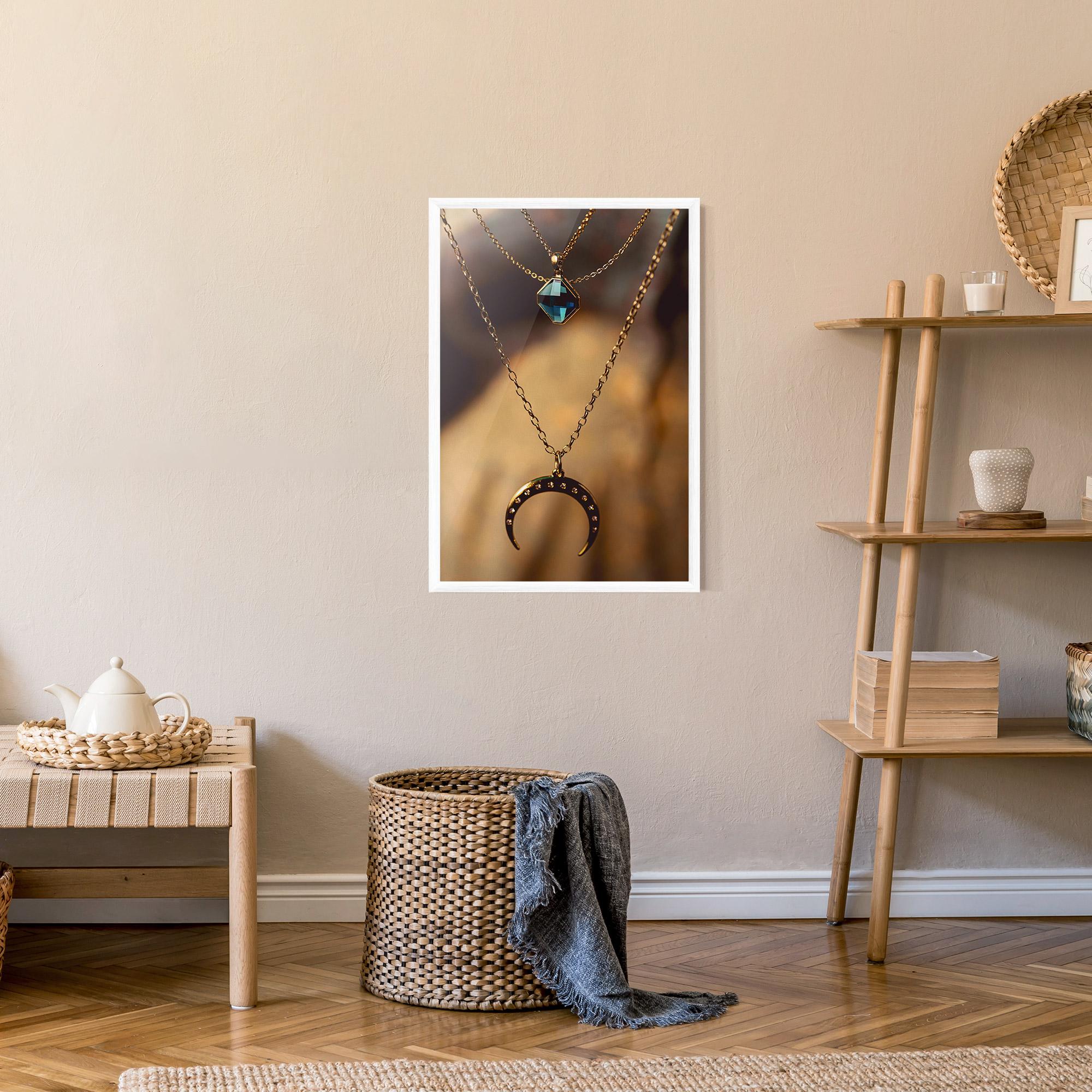 Gerahmte Poster Moon Blue Necklace mockup 9