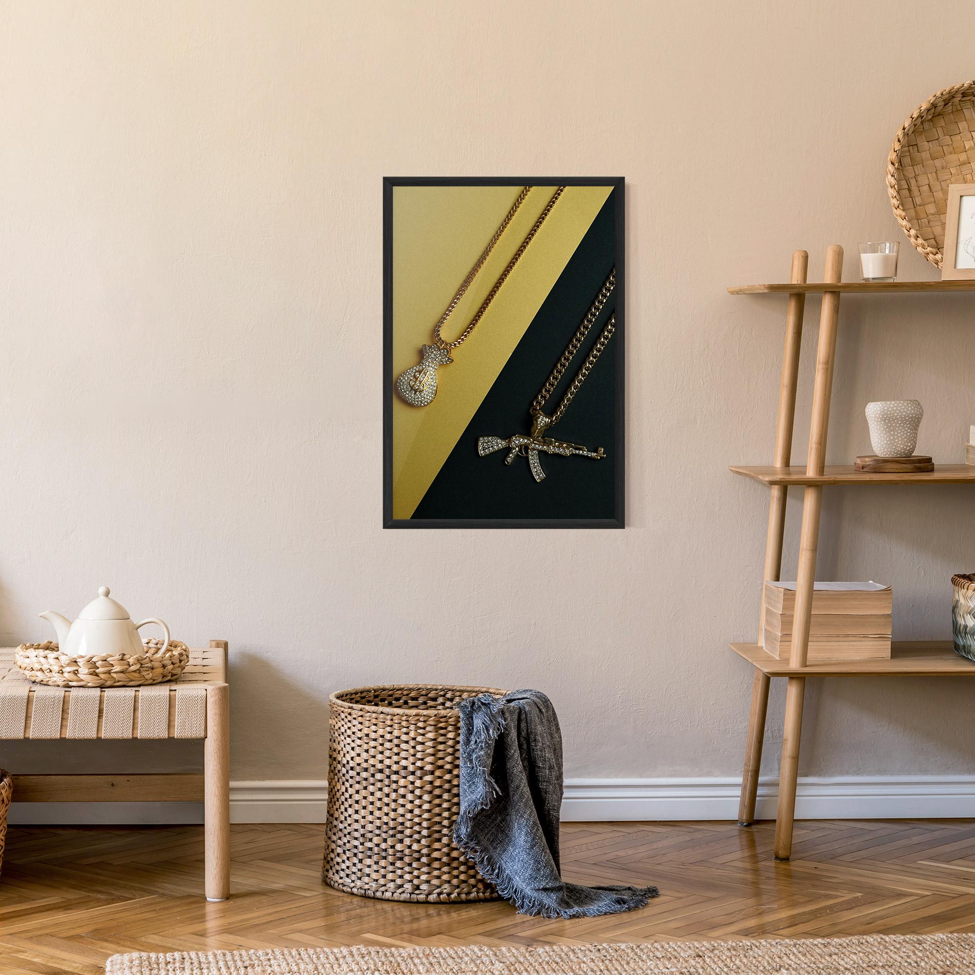 Gerahmte Poster Gun Neckace mockup 9