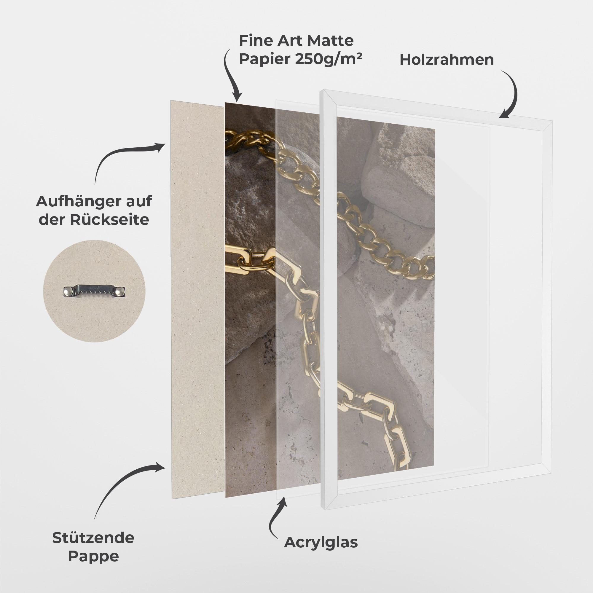 Gerahmte Poster Abstract Gold Chain mockup 1