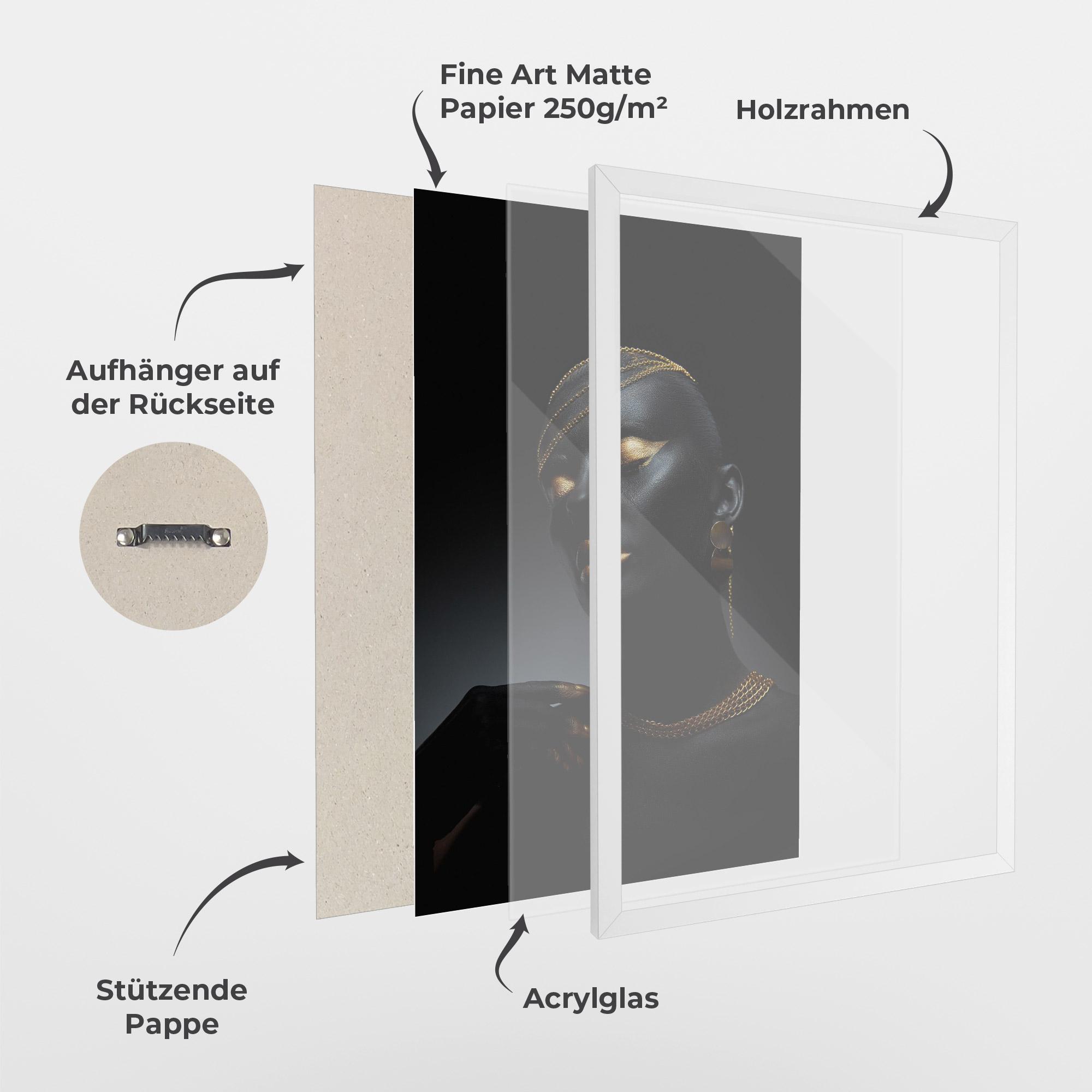 Gerahmte Poster Beauty Gold mockup 1