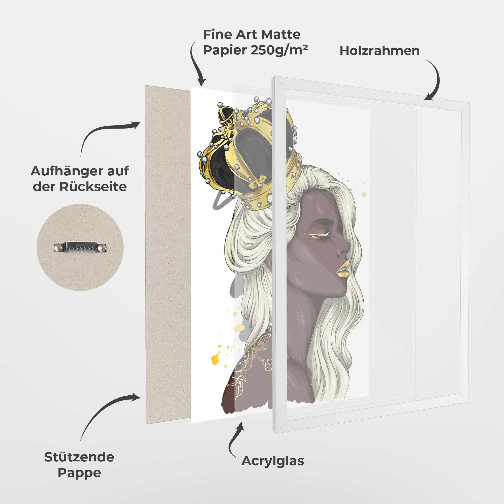 Gerahmte Poster Big Black Crown mockup 1