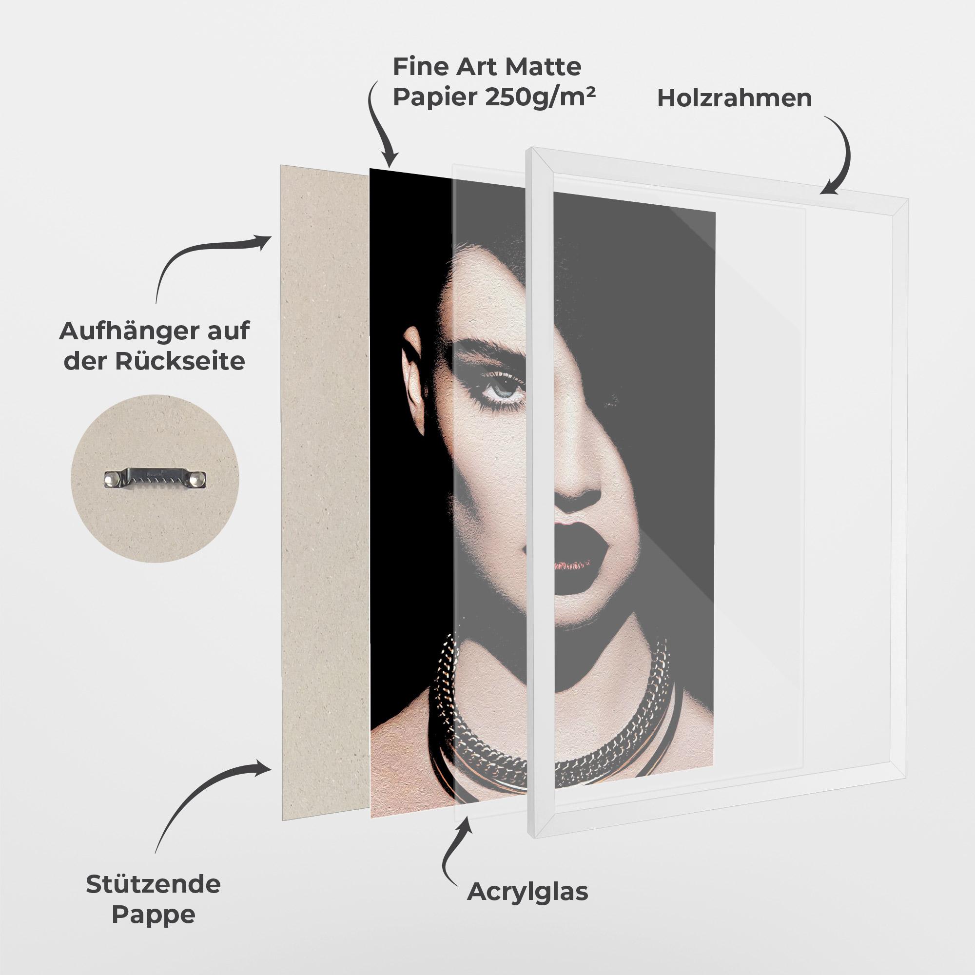 Gerahmte Poster Gold Necklace mockup 1