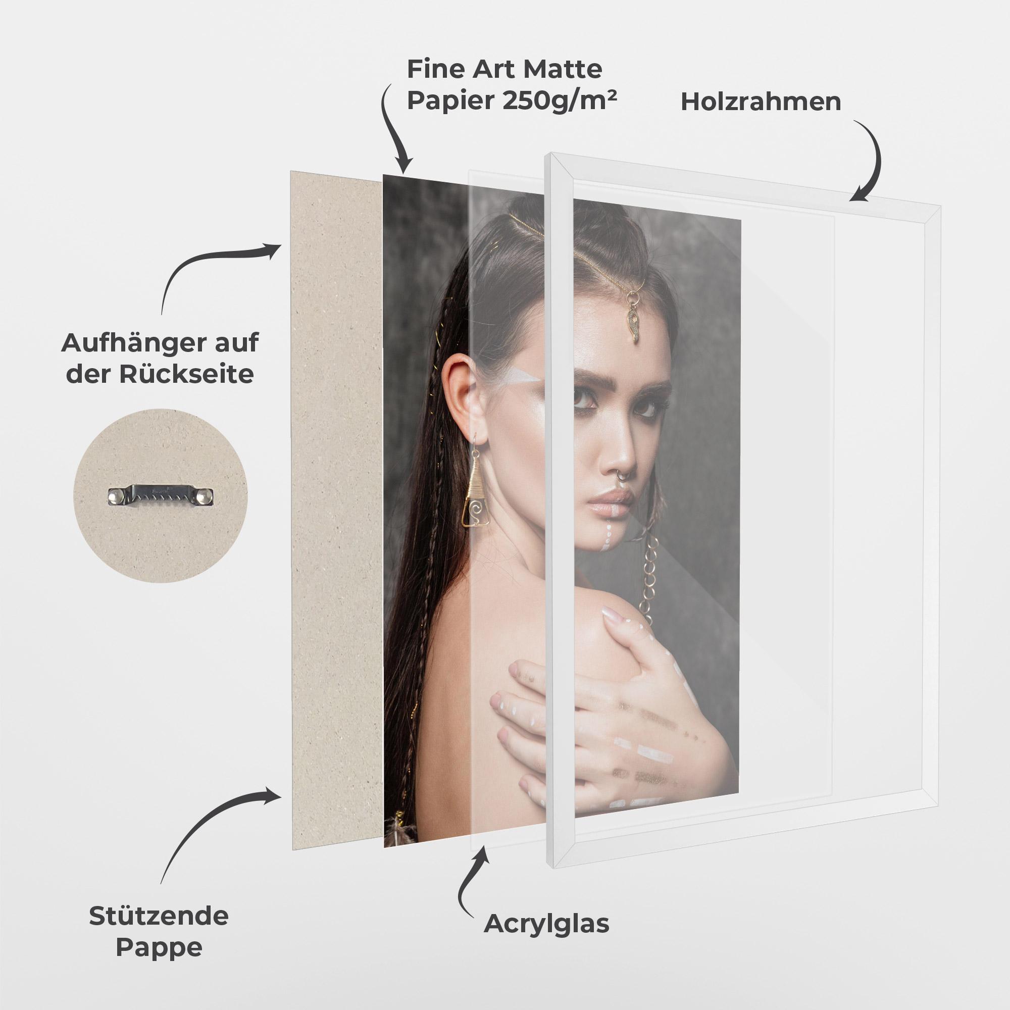 Gerahmte Poster Gold Triangle Earring mockup 1