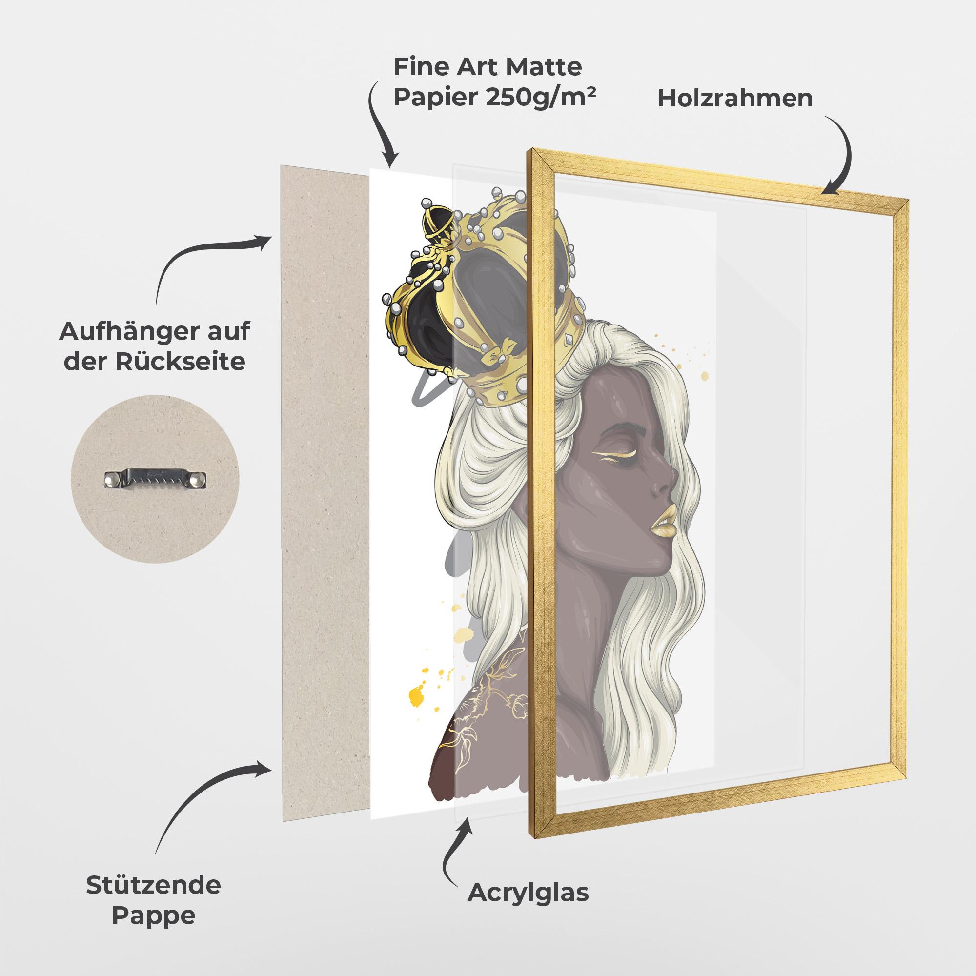 Gerahmte Poster Big Black Crown mockup 1