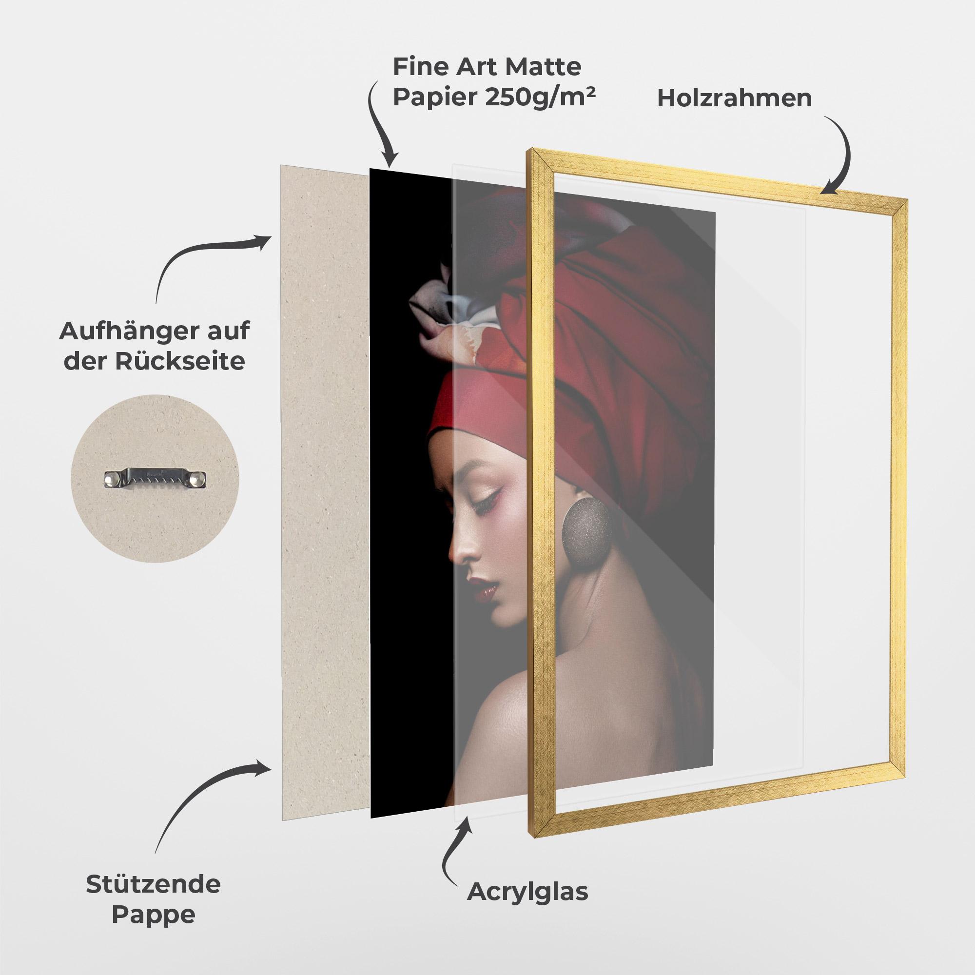 Gerahmte Poster Big Circle Earring mockup 1