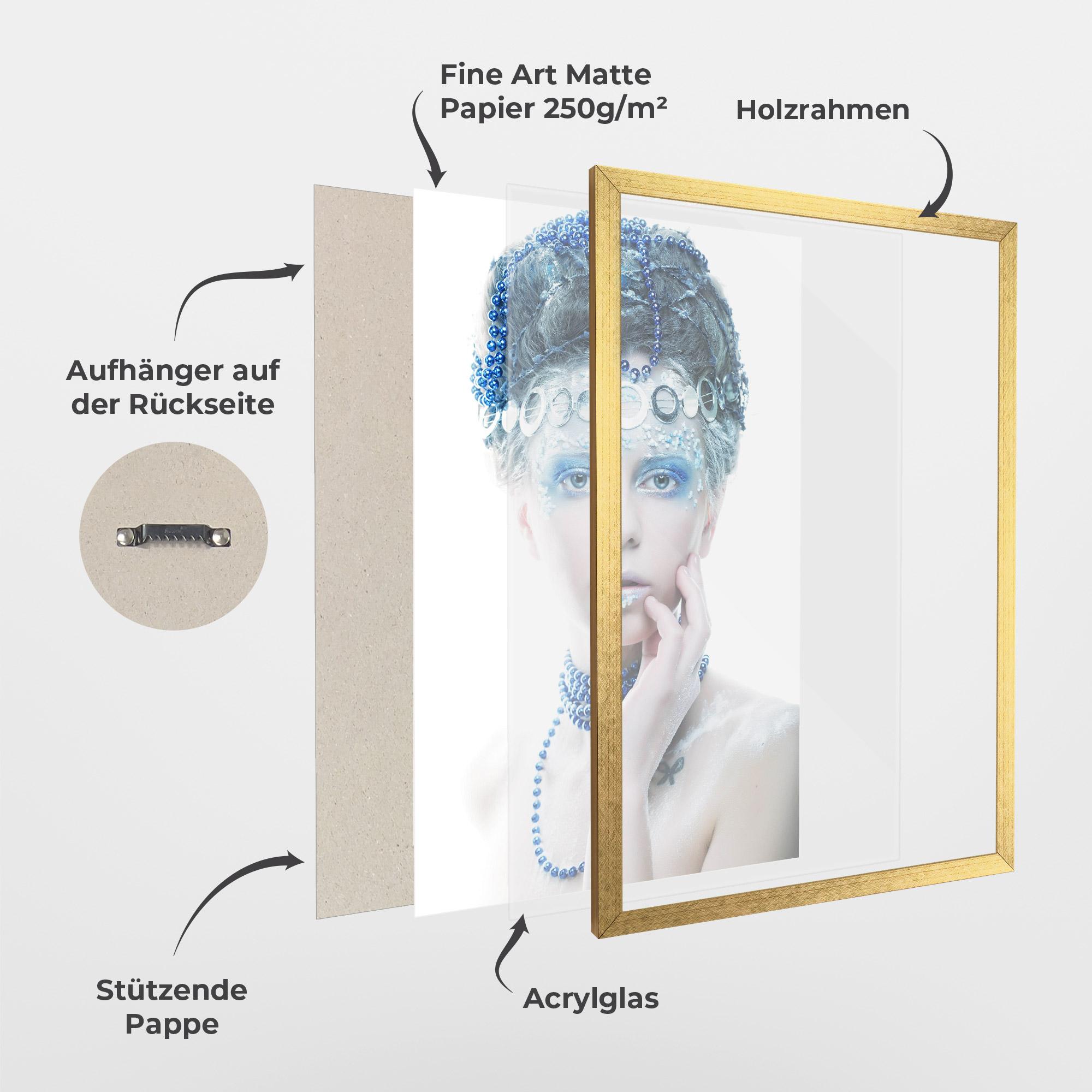 Gerahmte Poster Blue Fairy Woman mockup 1